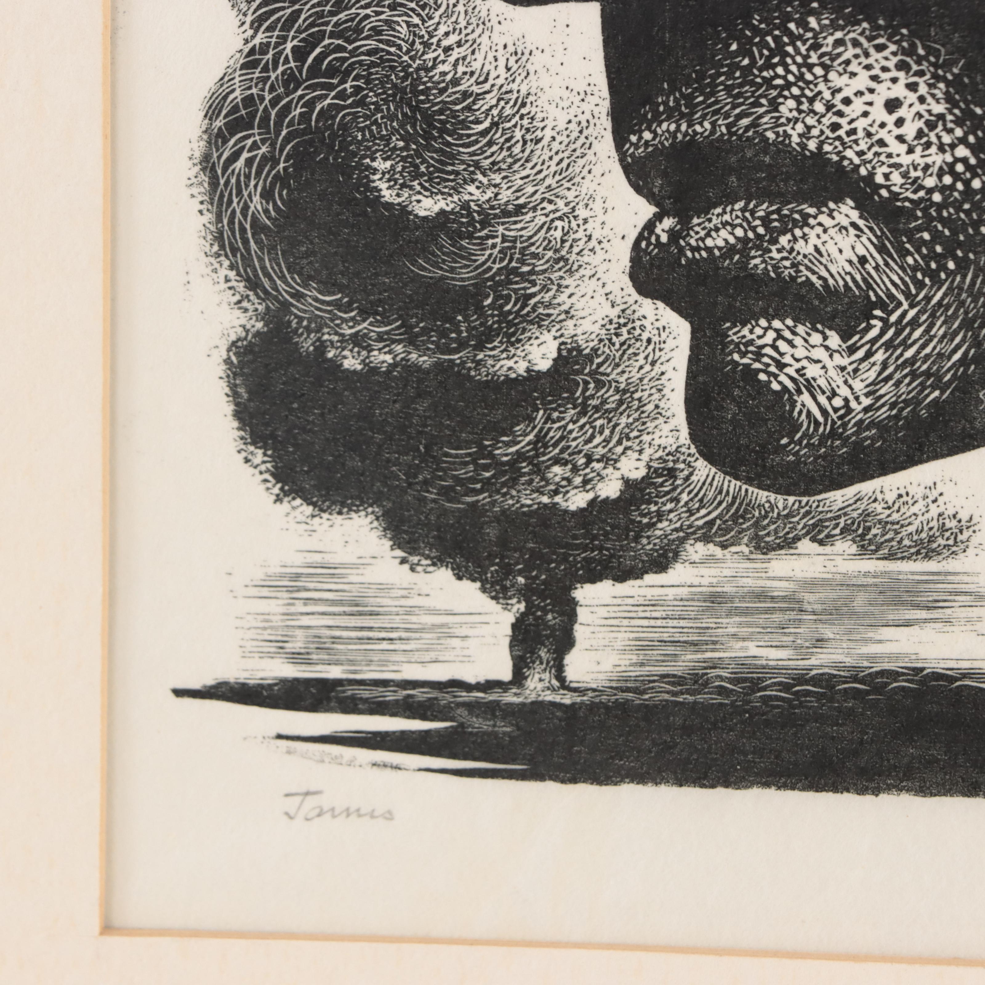 Lynd Ward Wood Engraving "Janus," 1955