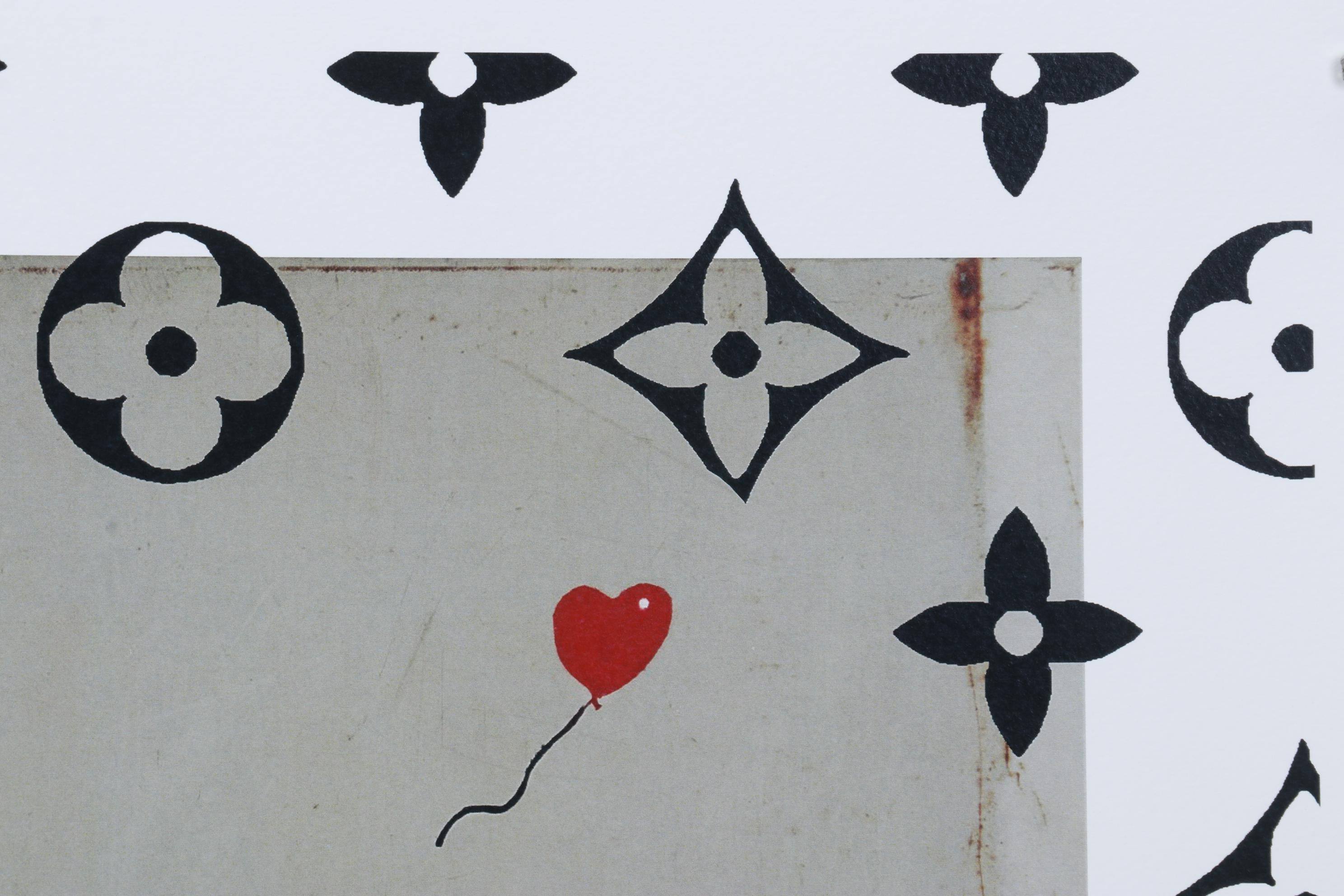 Death NYC Pop Art Graphic Print Bansky Girl with Balloon and Louis Vuitton