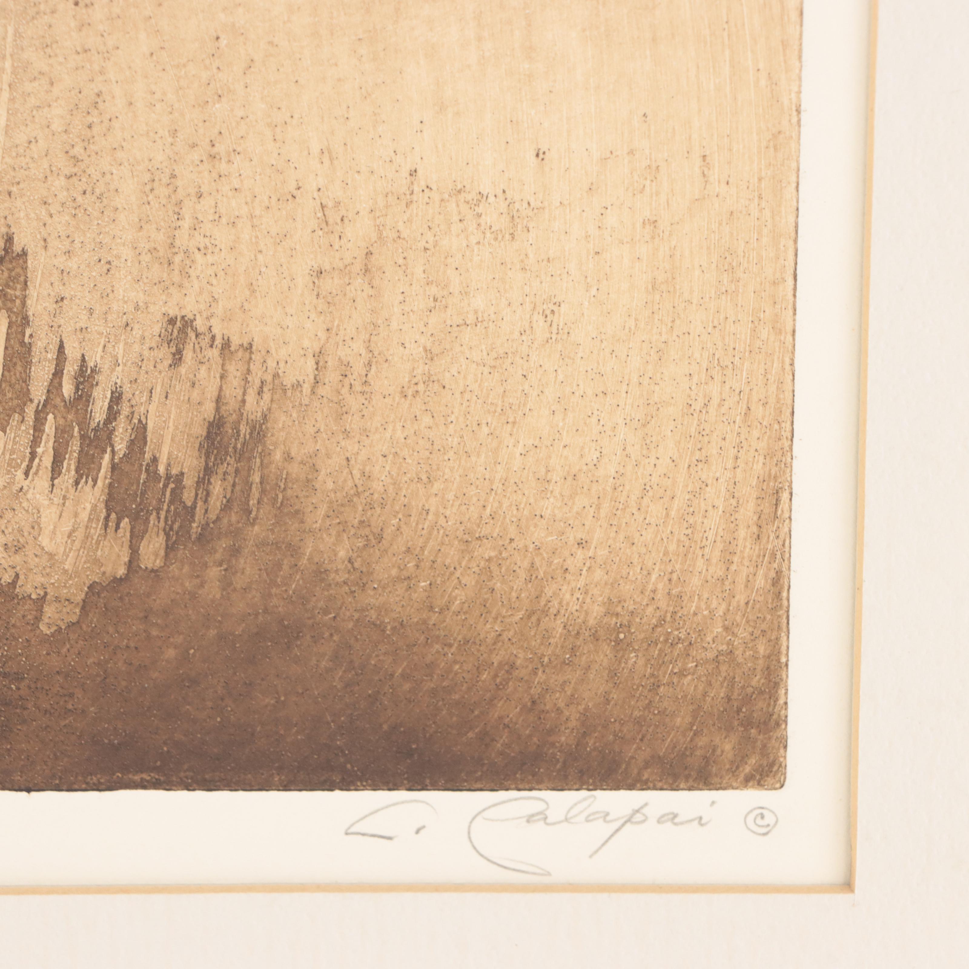 Letterio Calapai Etchings Including "The Angel" and "Elemental Figure"