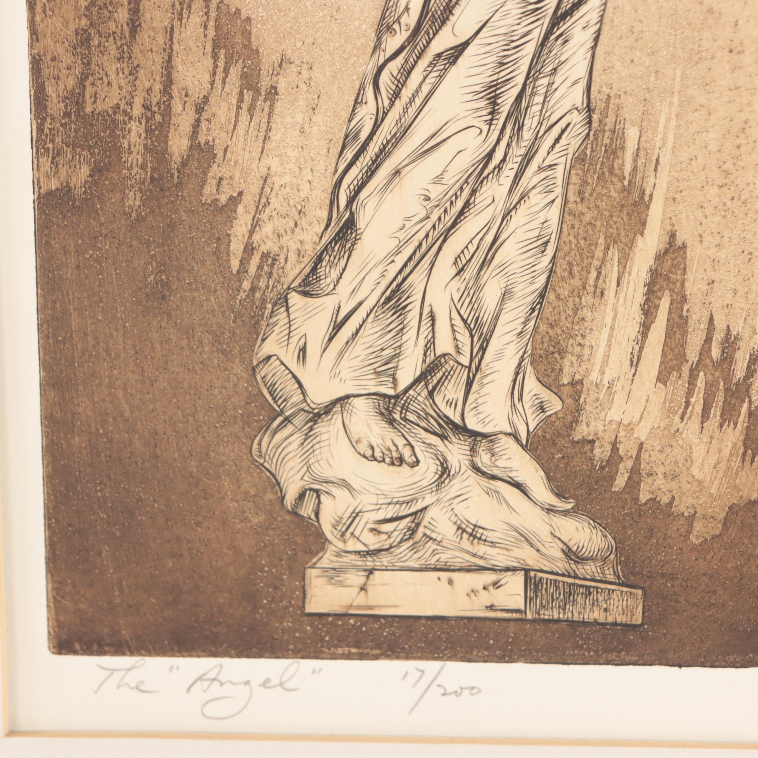 Letterio Calapai Etchings Including "The Angel" and "Elemental Figure"