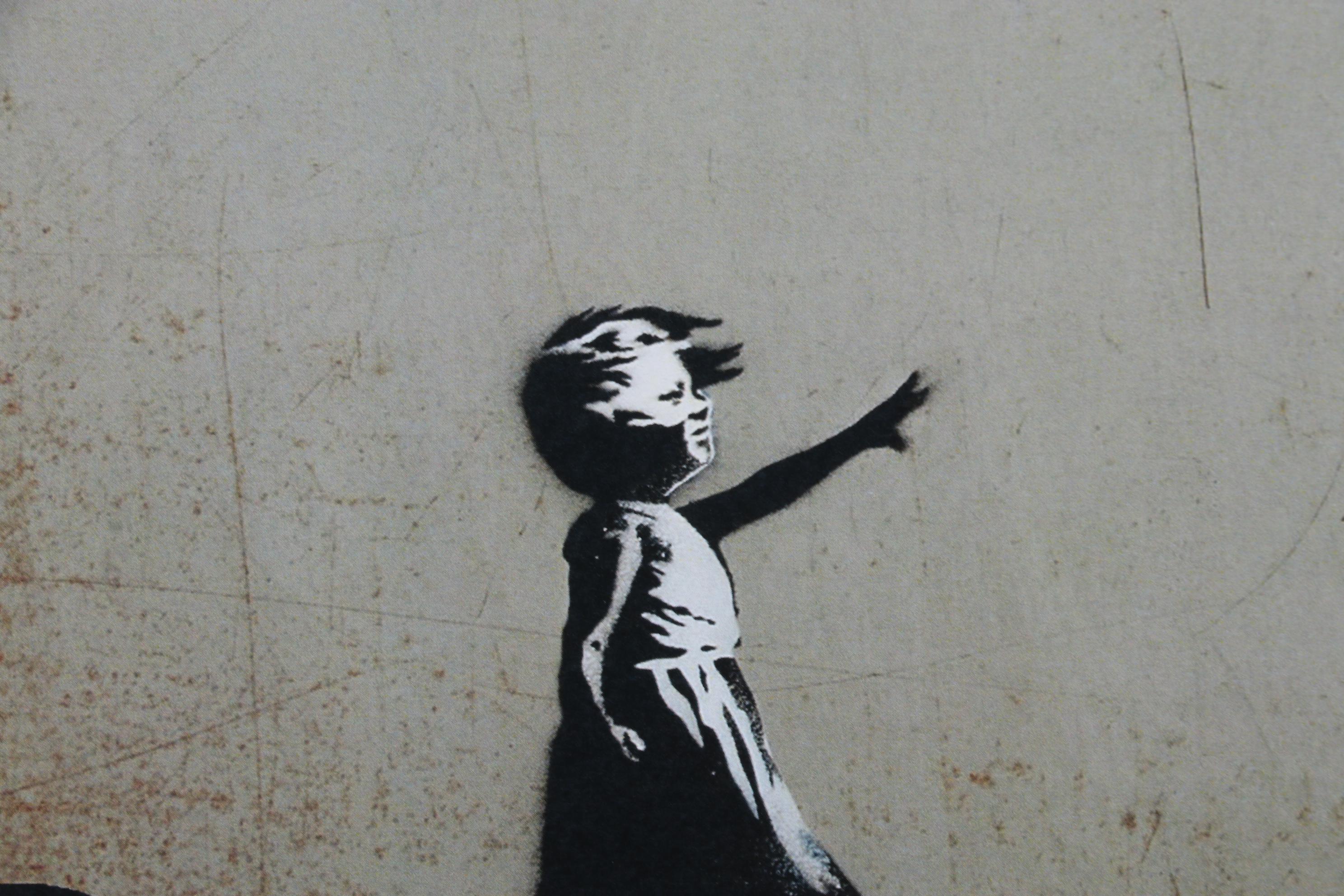 Death NYC Pop Art Graphic Print Bansky Girl with Balloon and Louis Vuitton