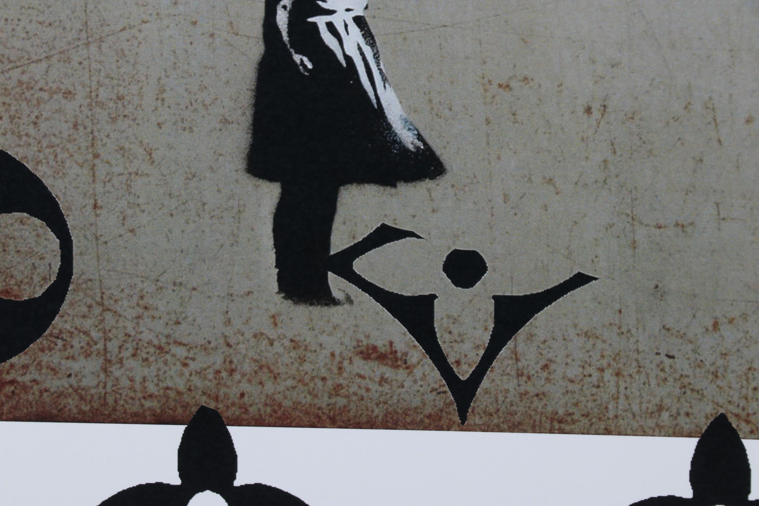Death NYC Pop Art Graphic Print Bansky Girl with Balloon and Louis Vuitton