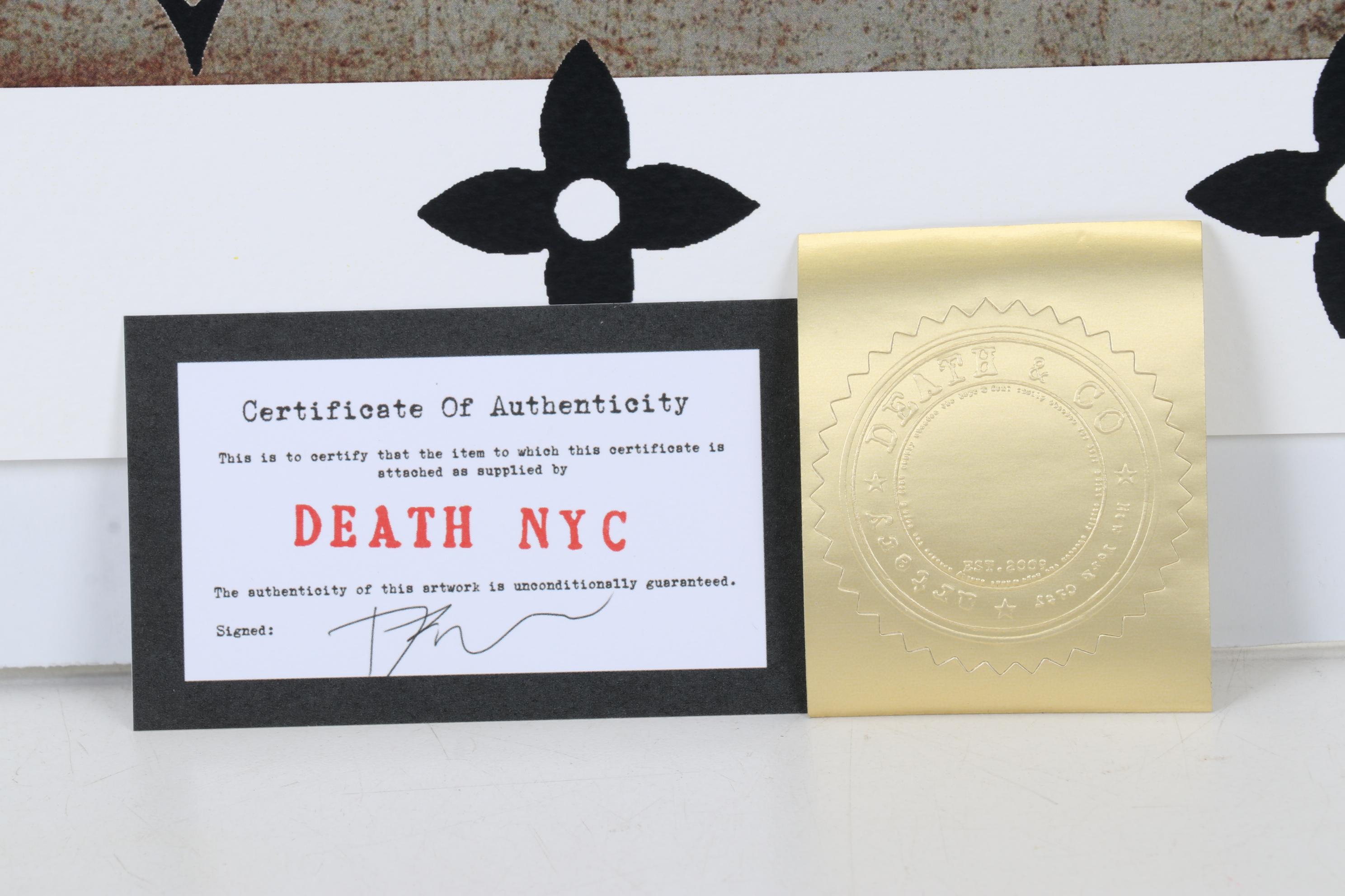 Death NYC Pop Art Graphic Print Bansky Girl with Balloon and Louis Vuitton