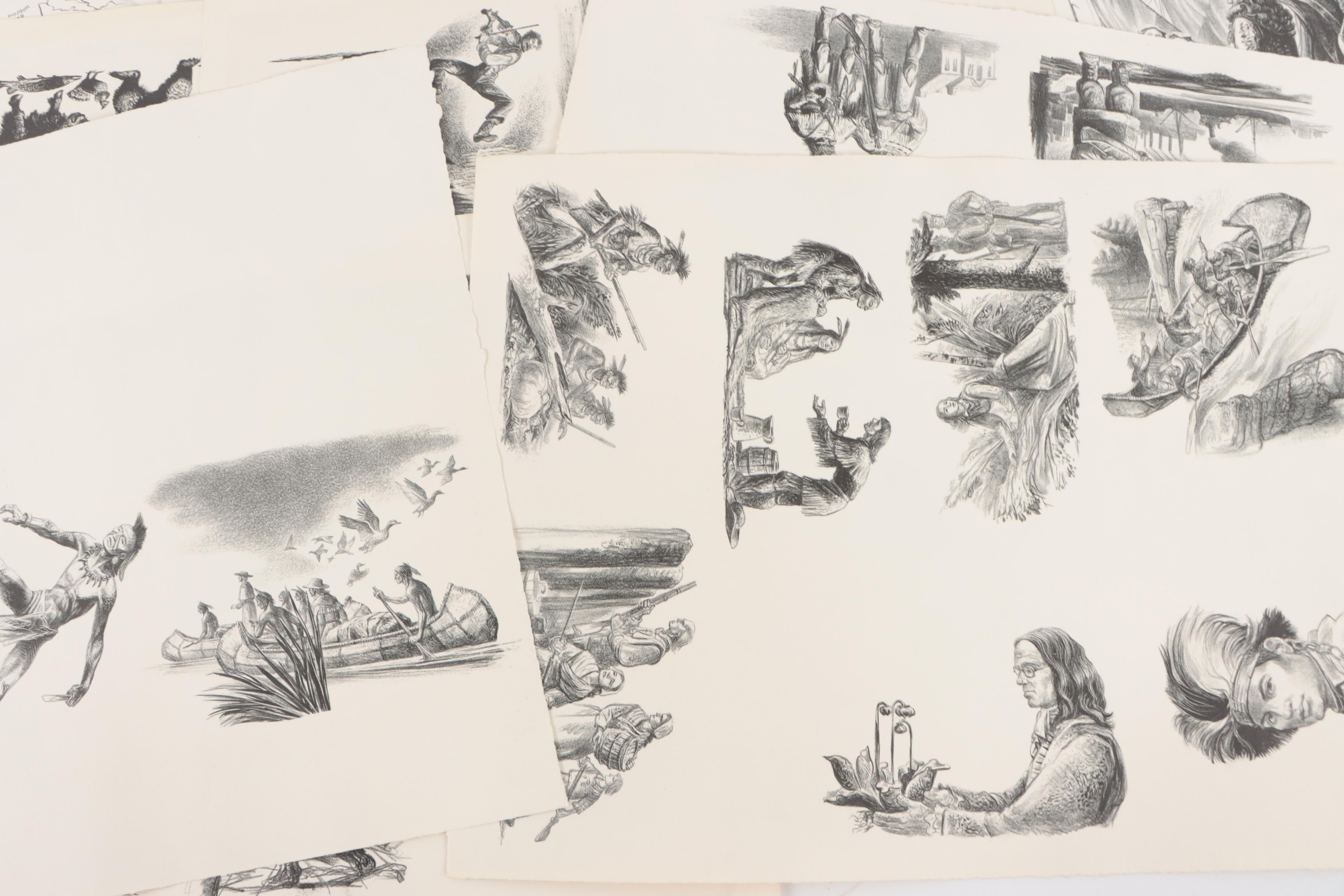 Lynd Ward Lithograph Children's Book Illustrations, Circa 1940