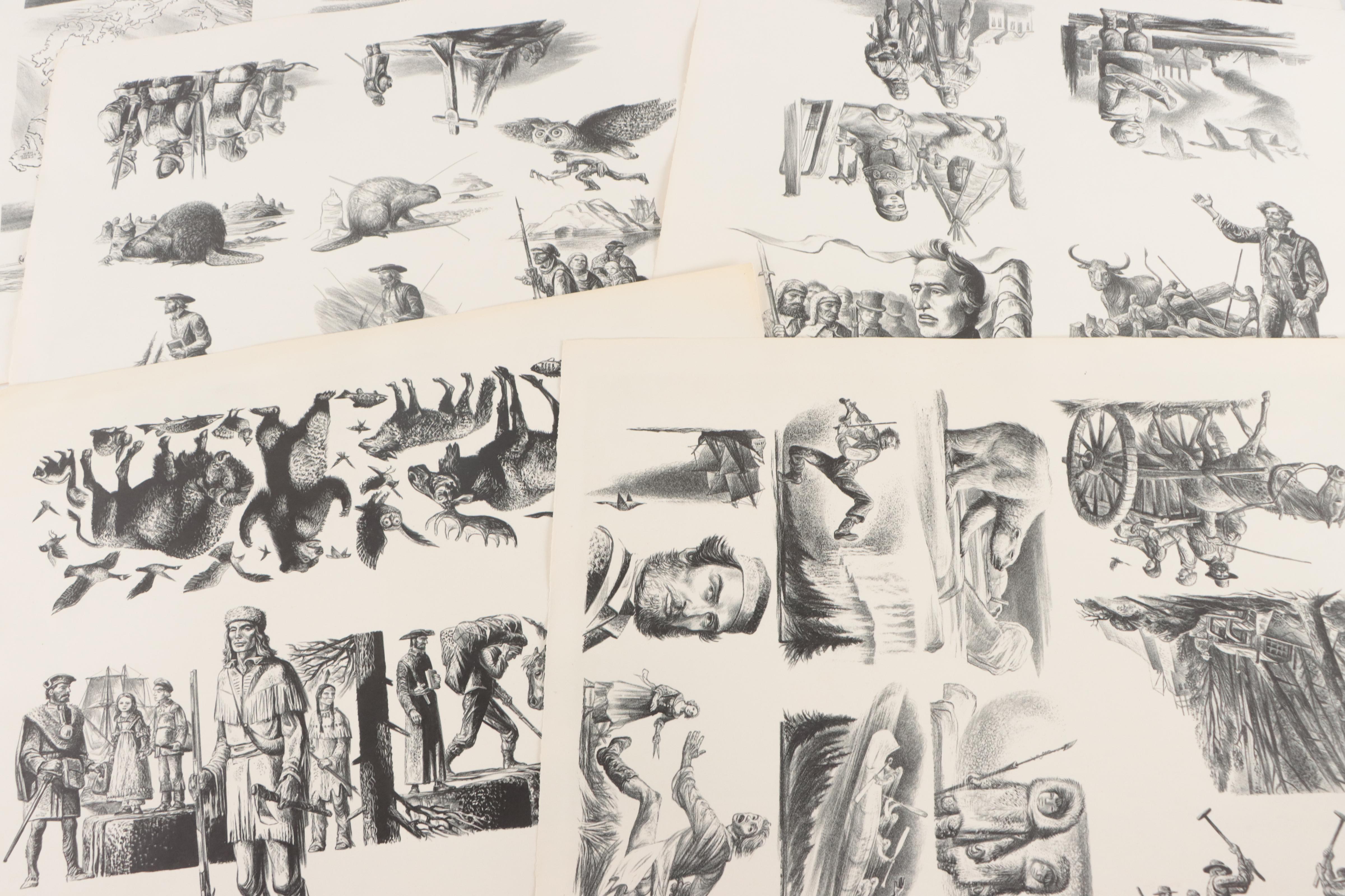 Lynd Ward Lithograph Children's Book Illustrations, Circa 1940