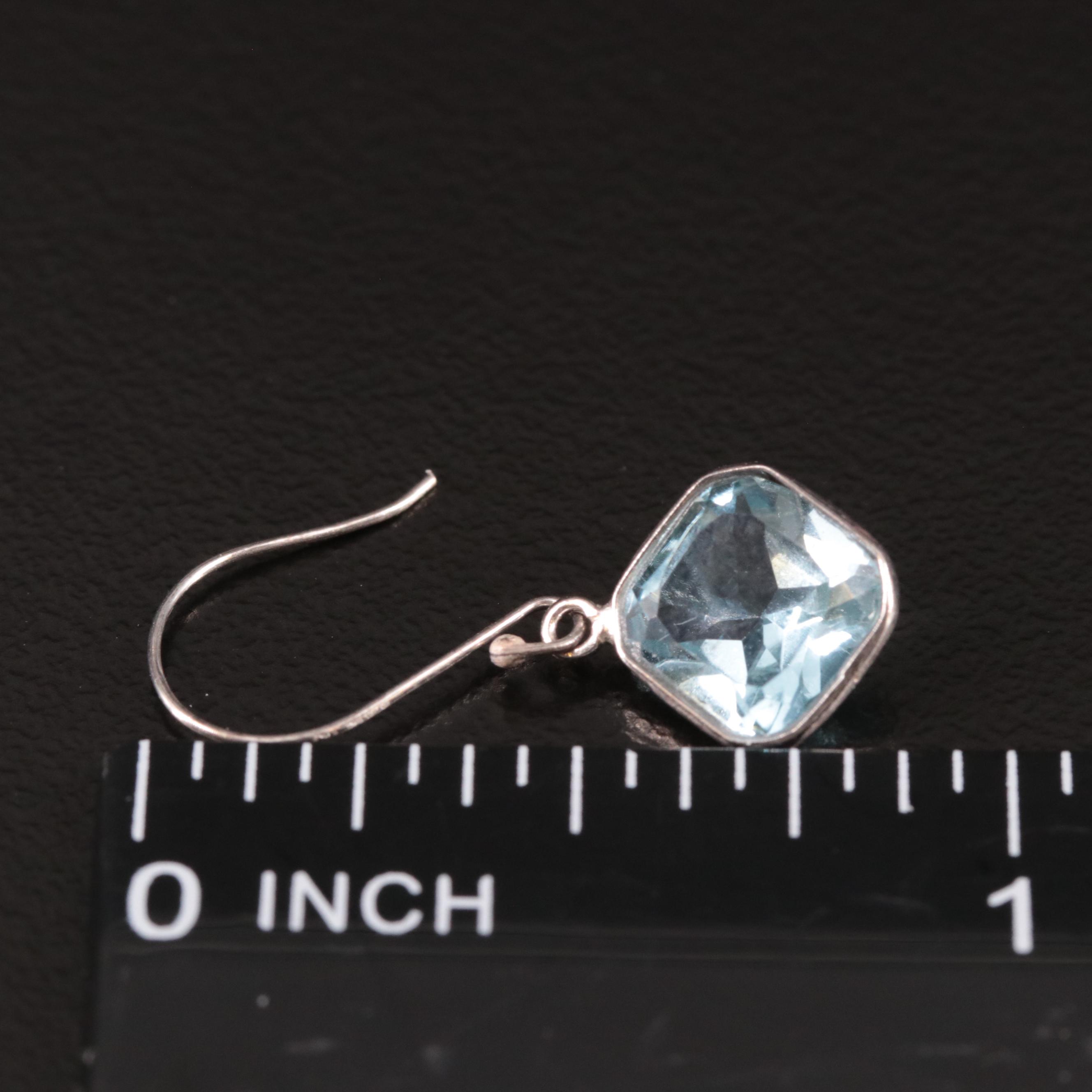 14K Blue Topaz Drop Earrings