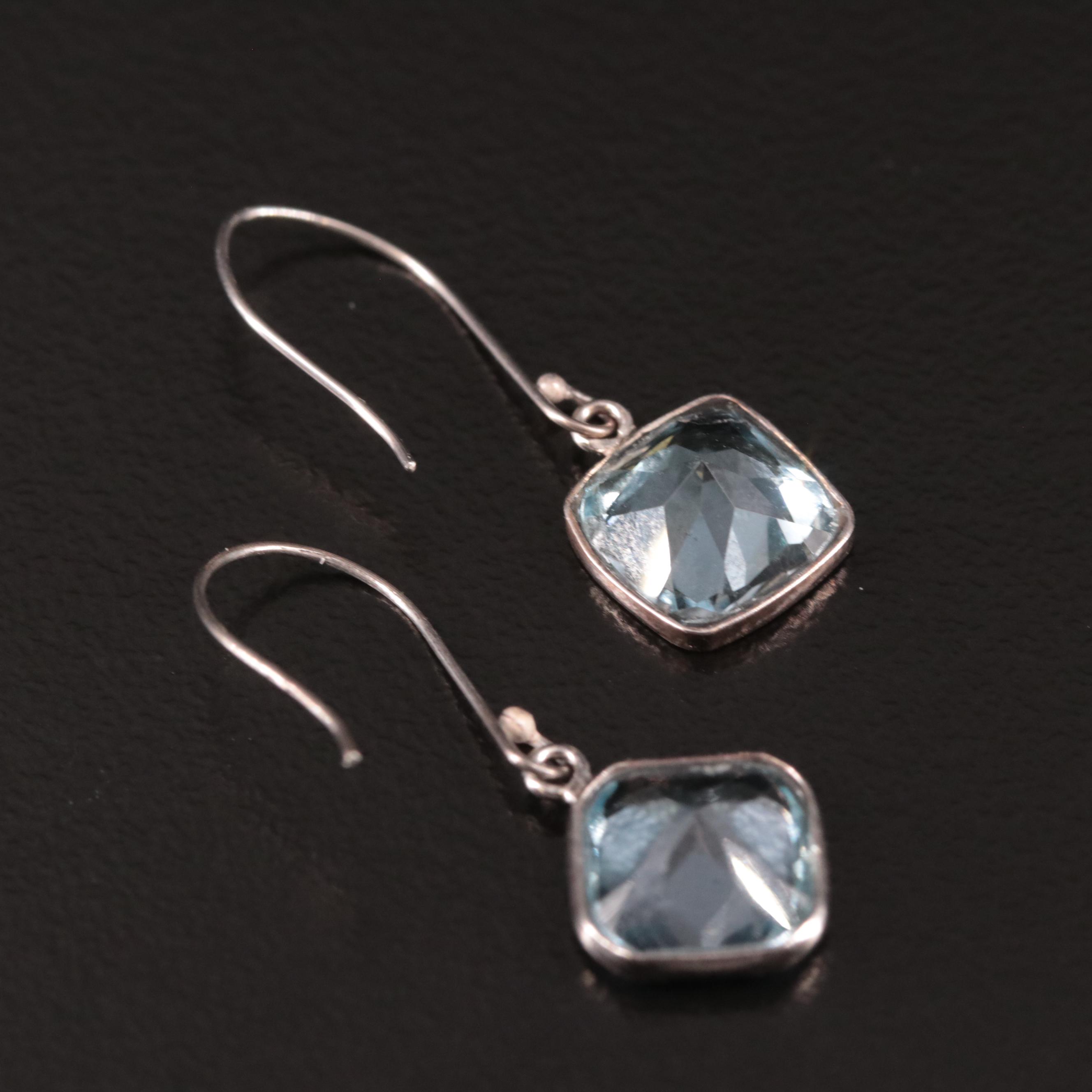 14K Blue Topaz Drop Earrings