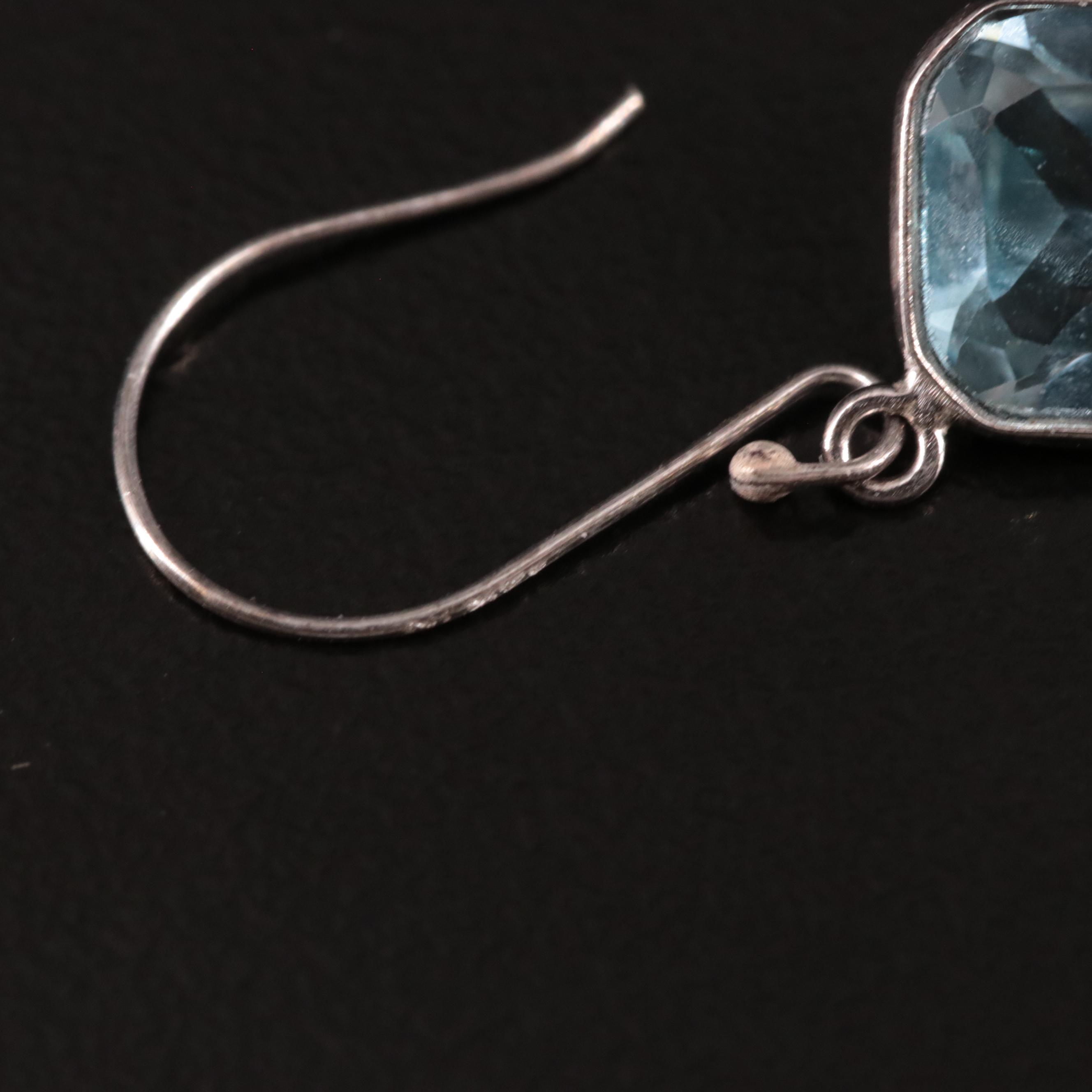 14K Blue Topaz Drop Earrings