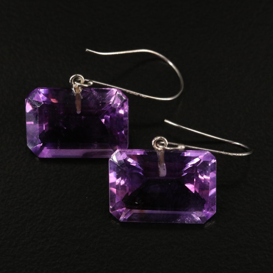 14K Amethyst Drop Earrings