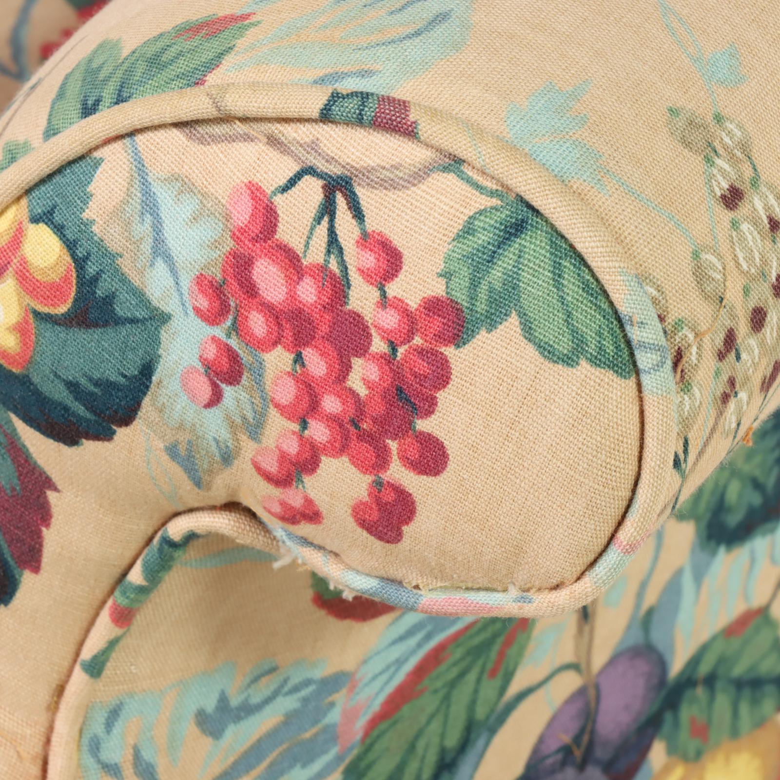 Queen Anne Style Mahogany and Custom-Slipcovered Wingback Armchair, 20th Century