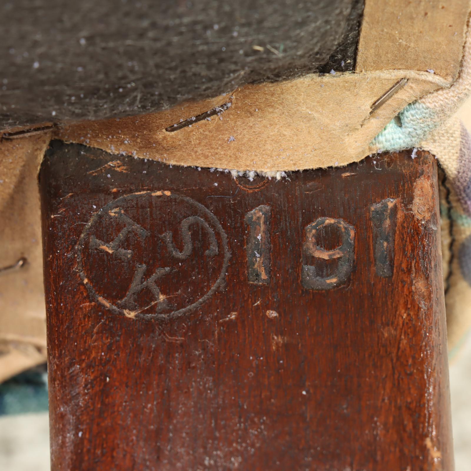 Queen Anne Style Mahogany and Custom-Slipcovered Wingback Armchair, 20th Century
