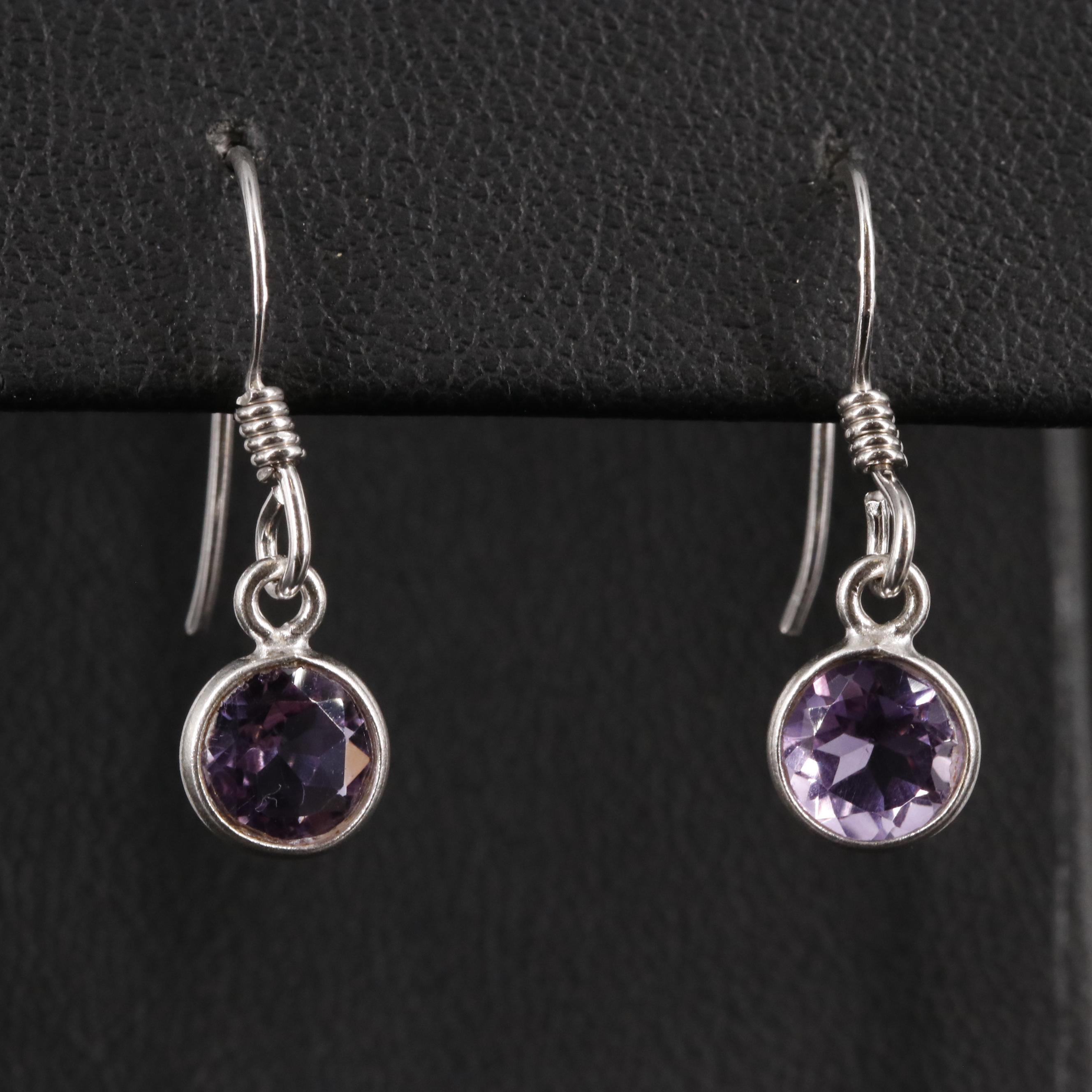 Sterling Amethyst Drop Earrings