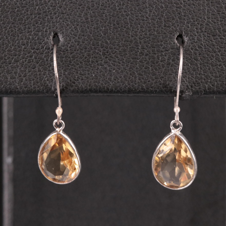 14K Citrine Drop Earrings