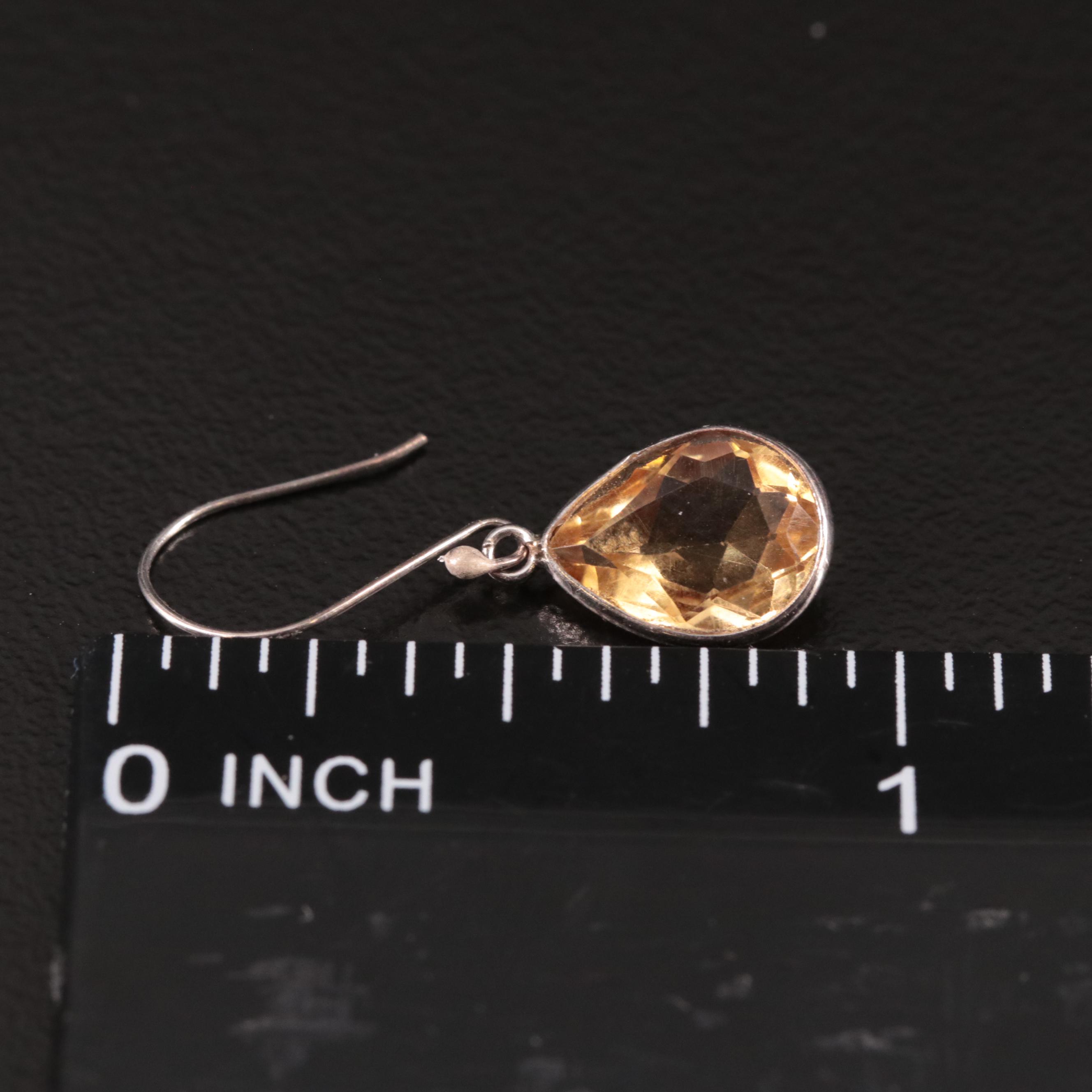 14K Citrine Drop Earrings
