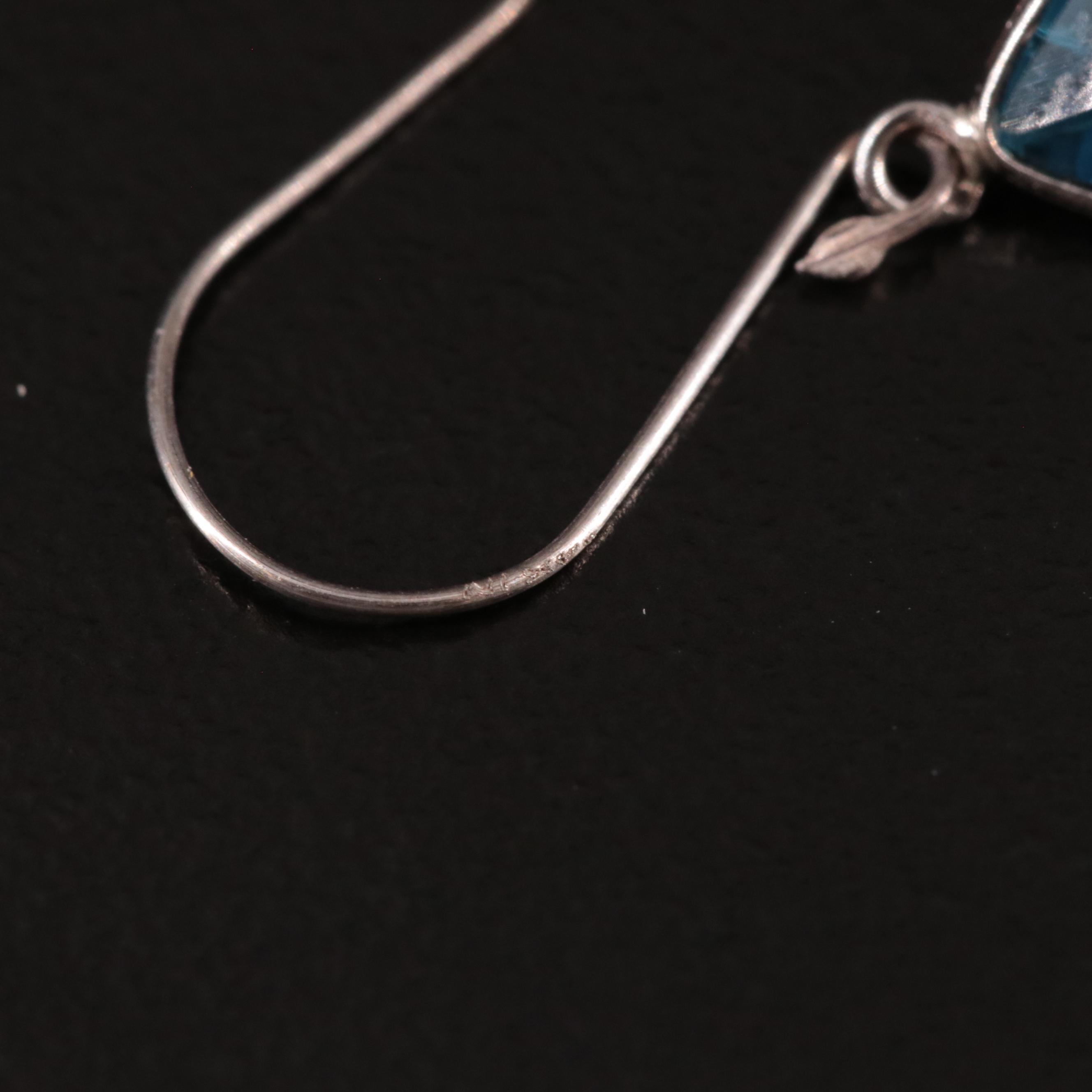 14K Blue Topaz Drop Earrings