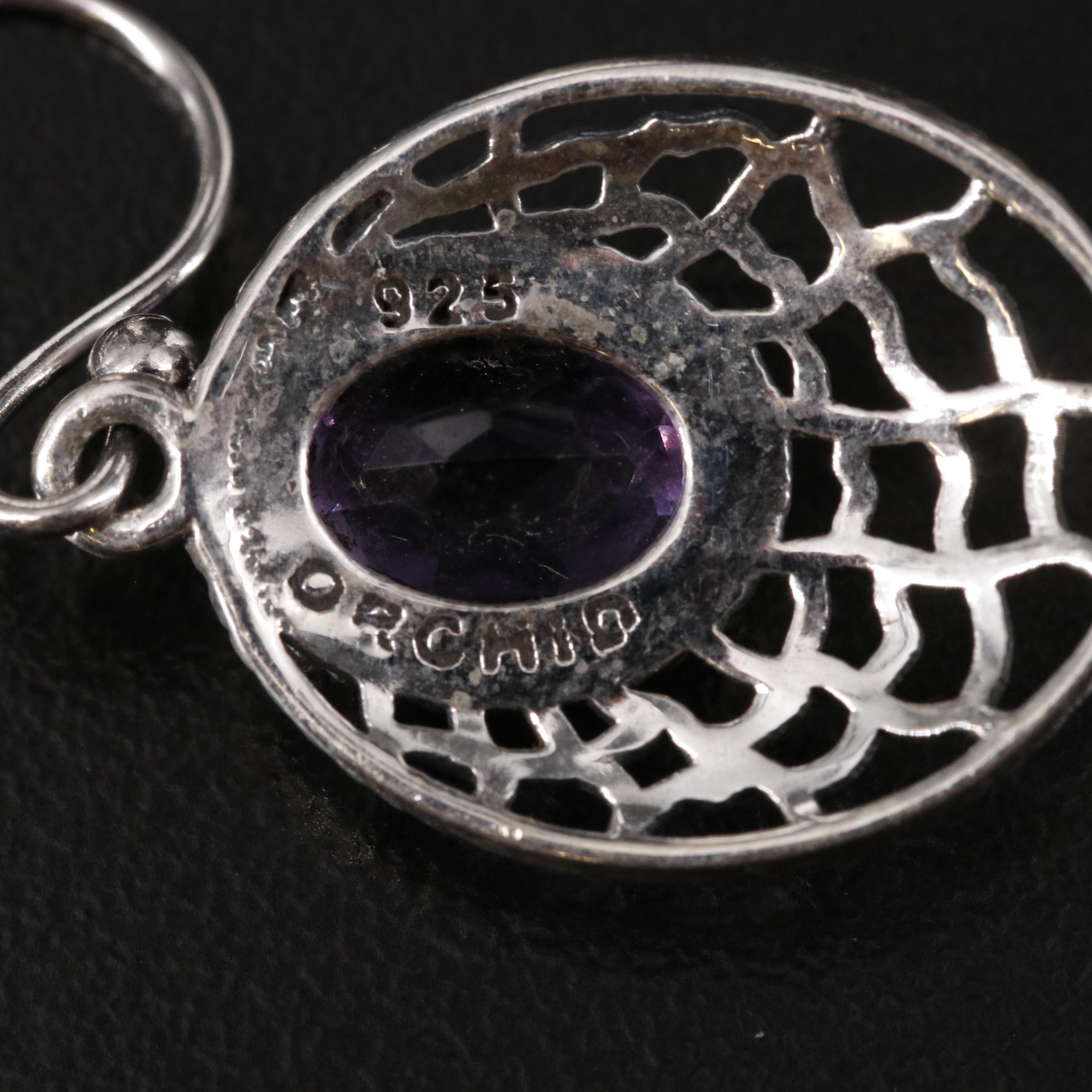 Sterling Amethyst Drop Earrings