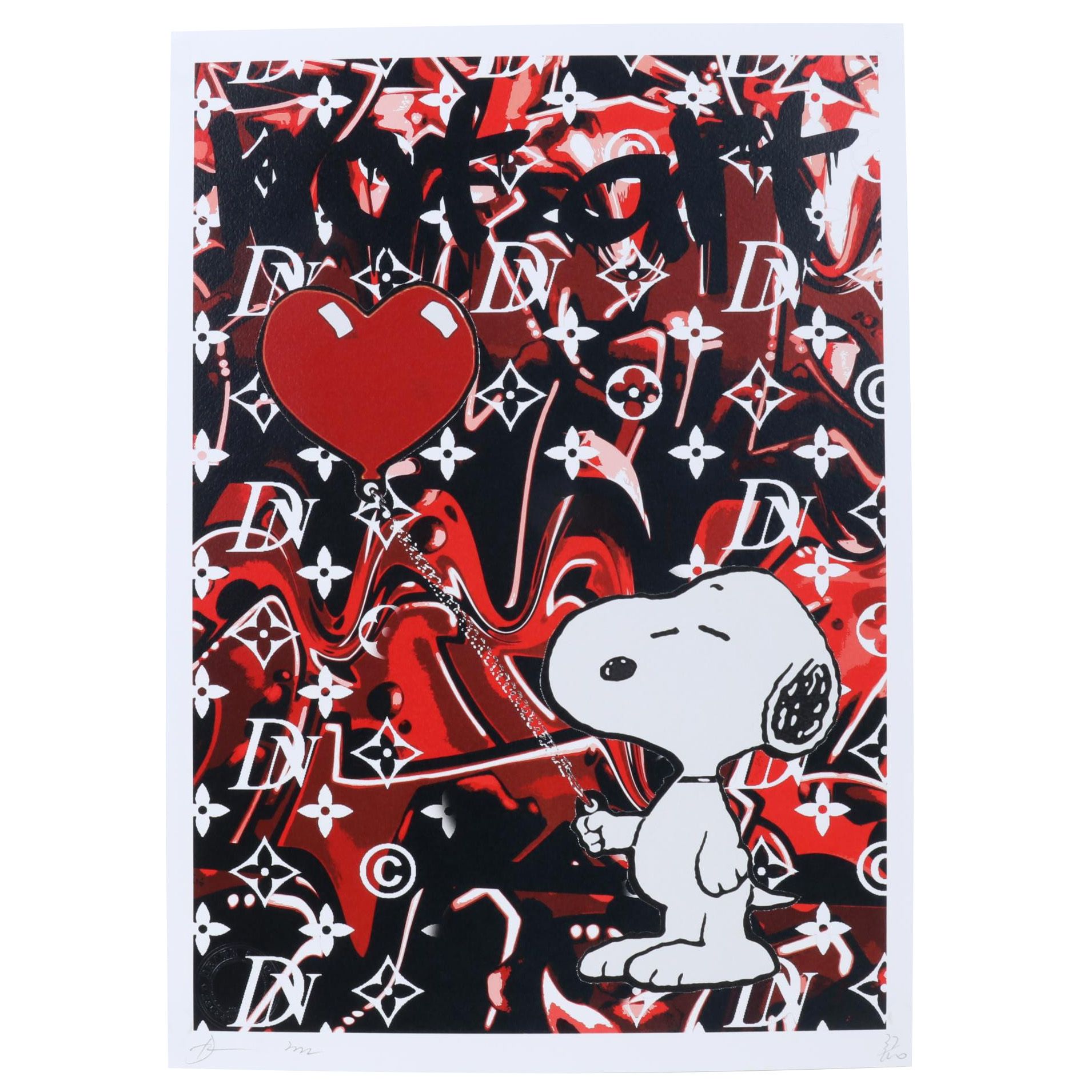 Death NYC Pop Art Graphic Print of Louis Vuitton and Snoopy