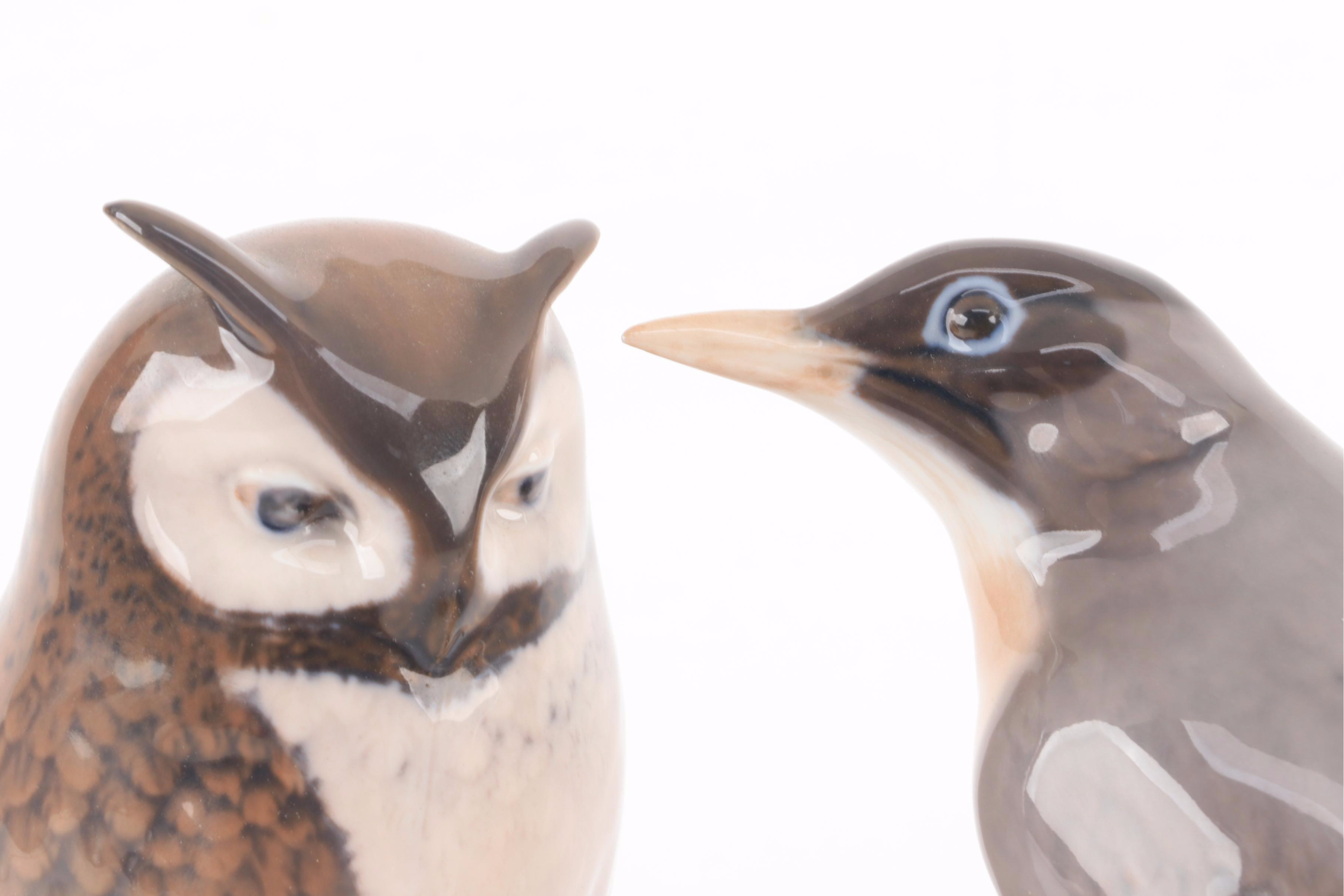 Royal Copenhagen "Fawn" Porcelain Figurine with Other Porcelain Animal Figurines