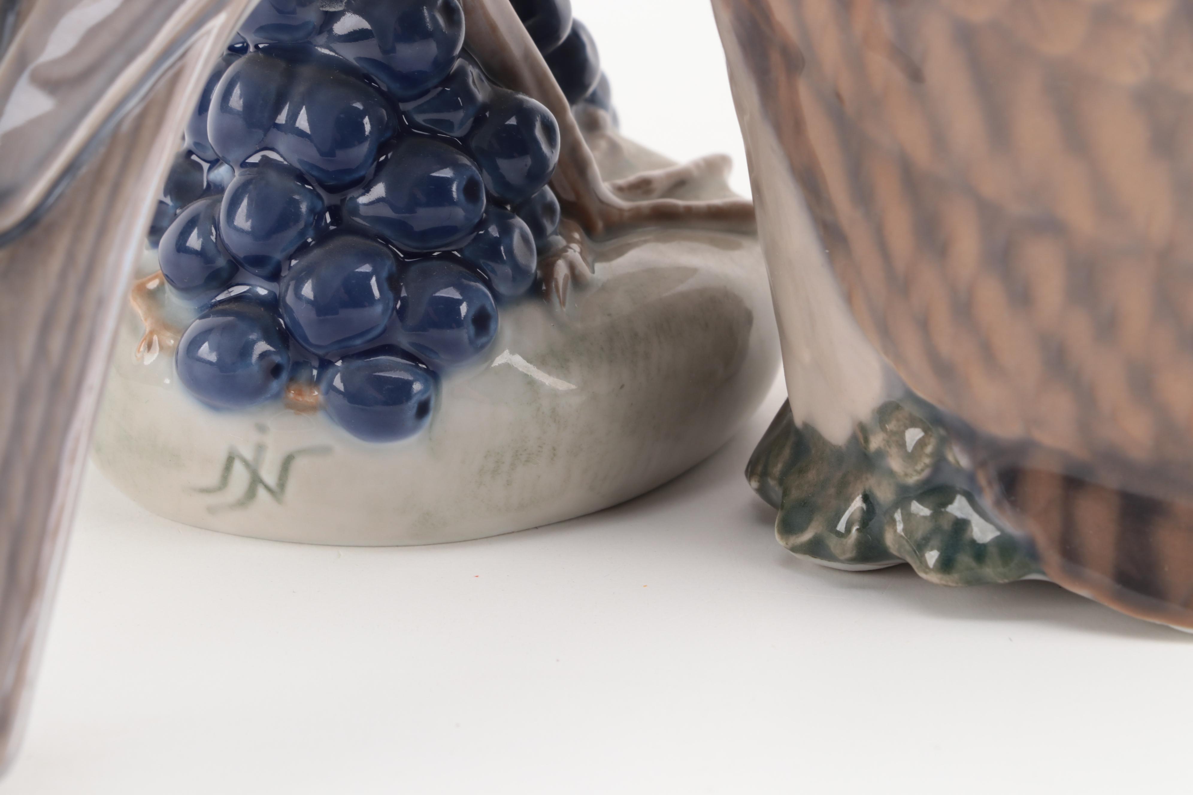 Royal Copenhagen "Fawn" Porcelain Figurine with Other Porcelain Animal Figurines