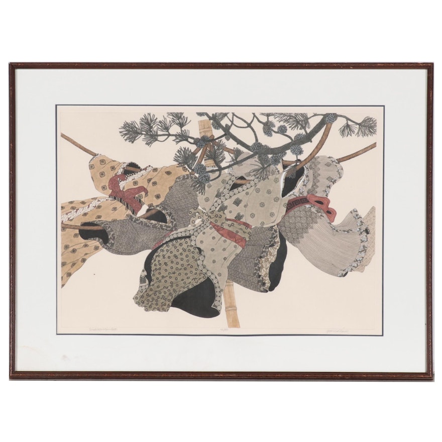 Yvonne Davis Hand-Colored Etching "Undercurrents II"