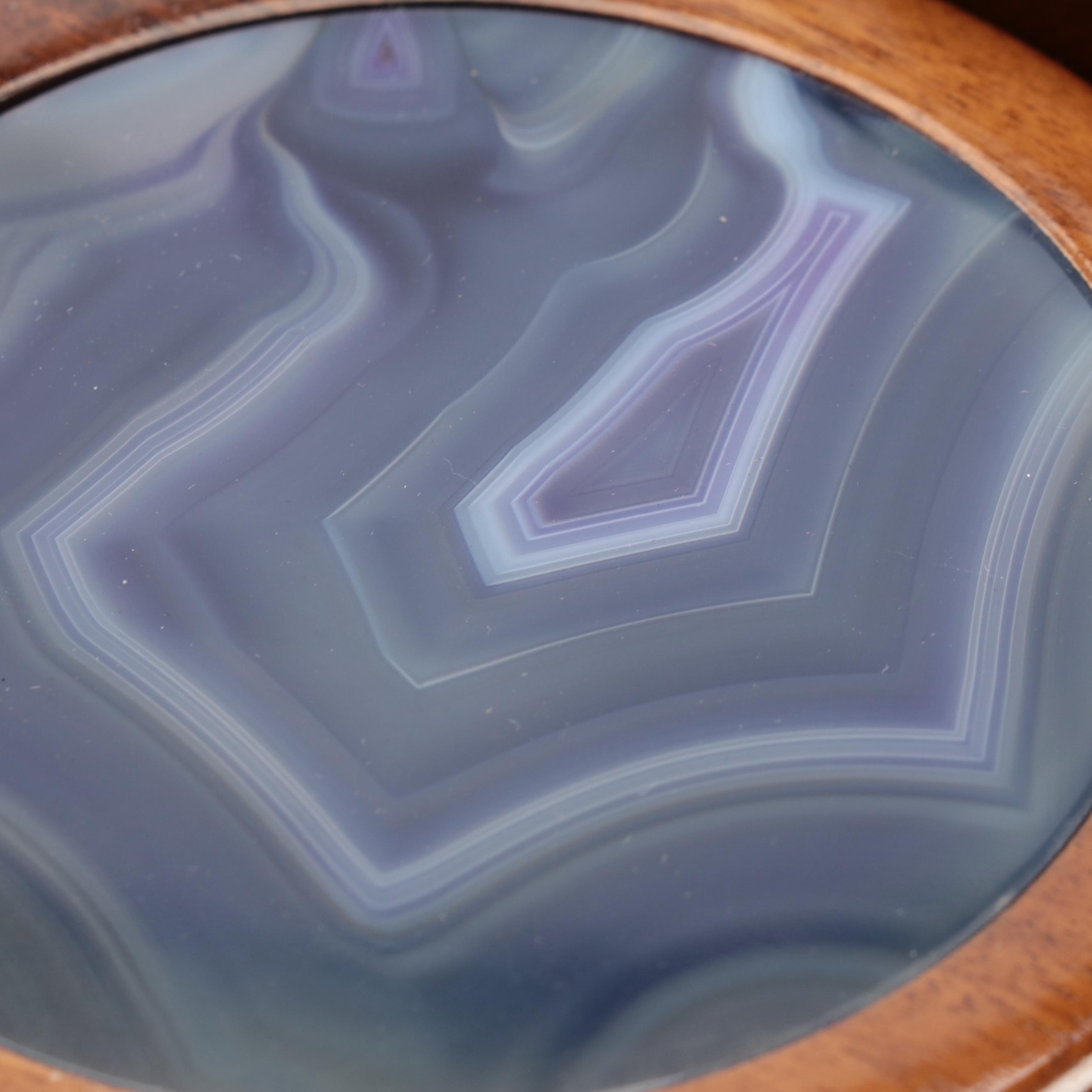 Brazilian Dyed Agate and Carved Wood Trinket Boxes