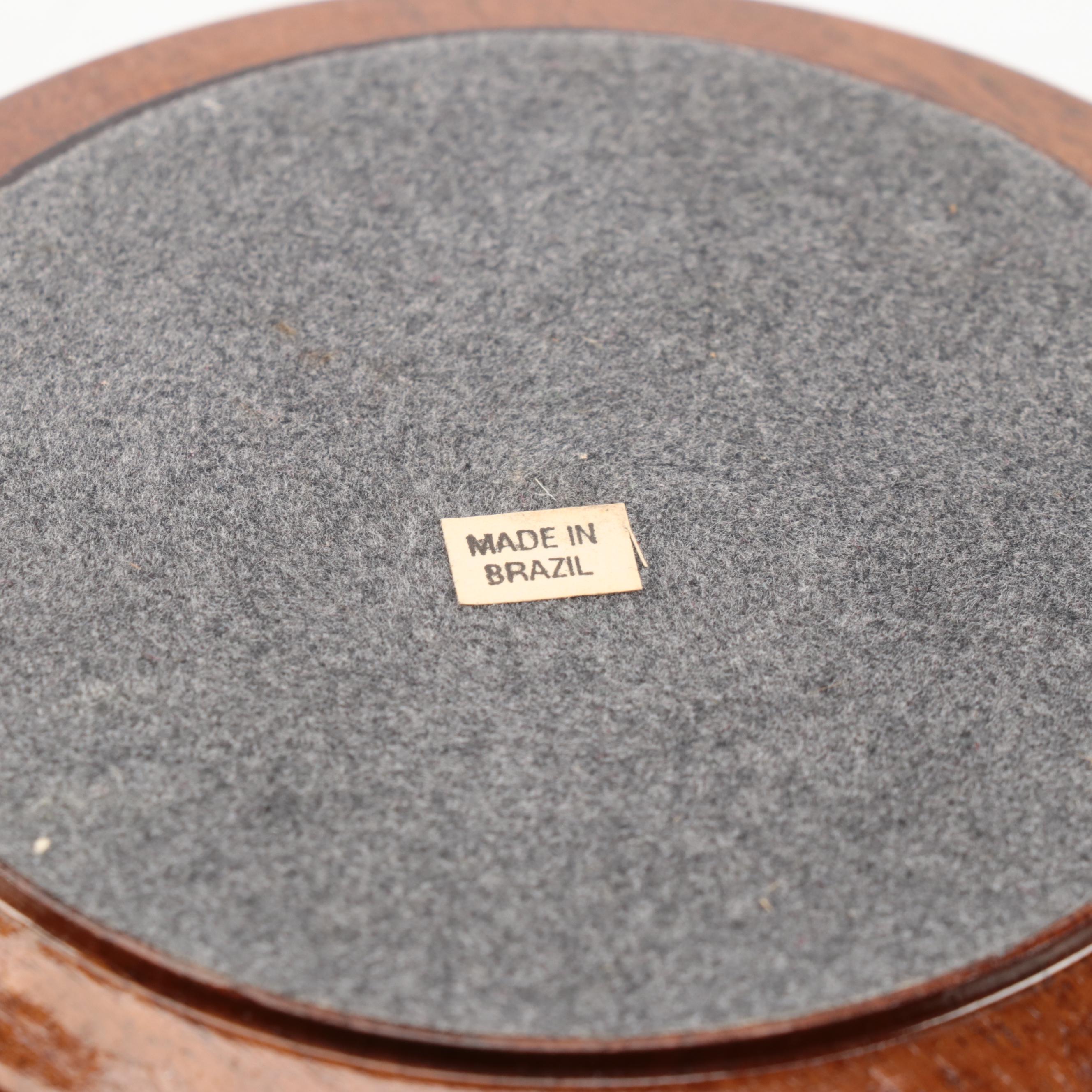 Brazilian Dyed Agate and Carved Wood Trinket Boxes