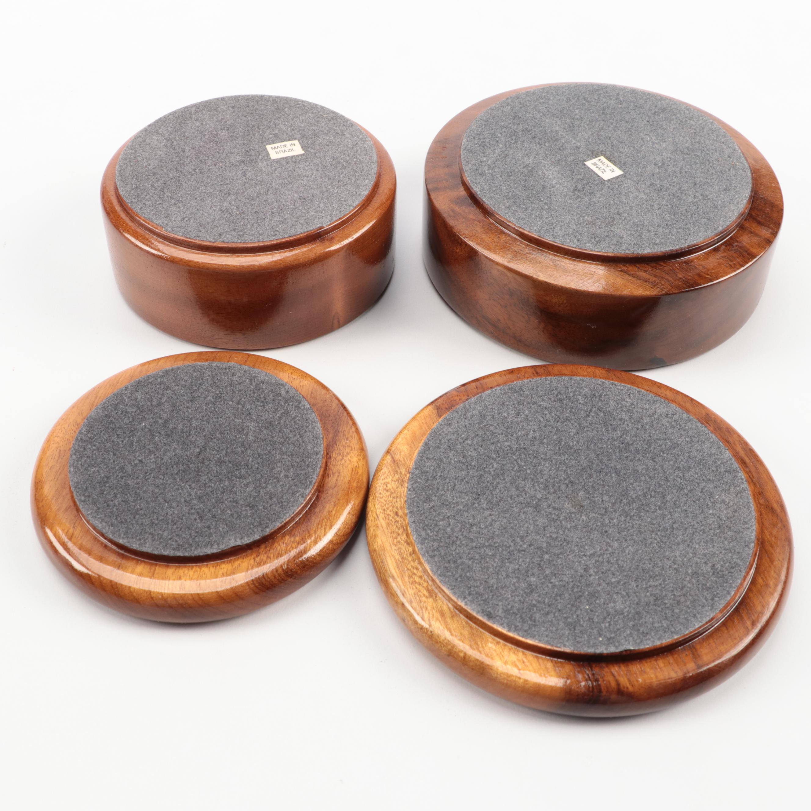 Brazilian Dyed Agate and Carved Wood Trinket Boxes