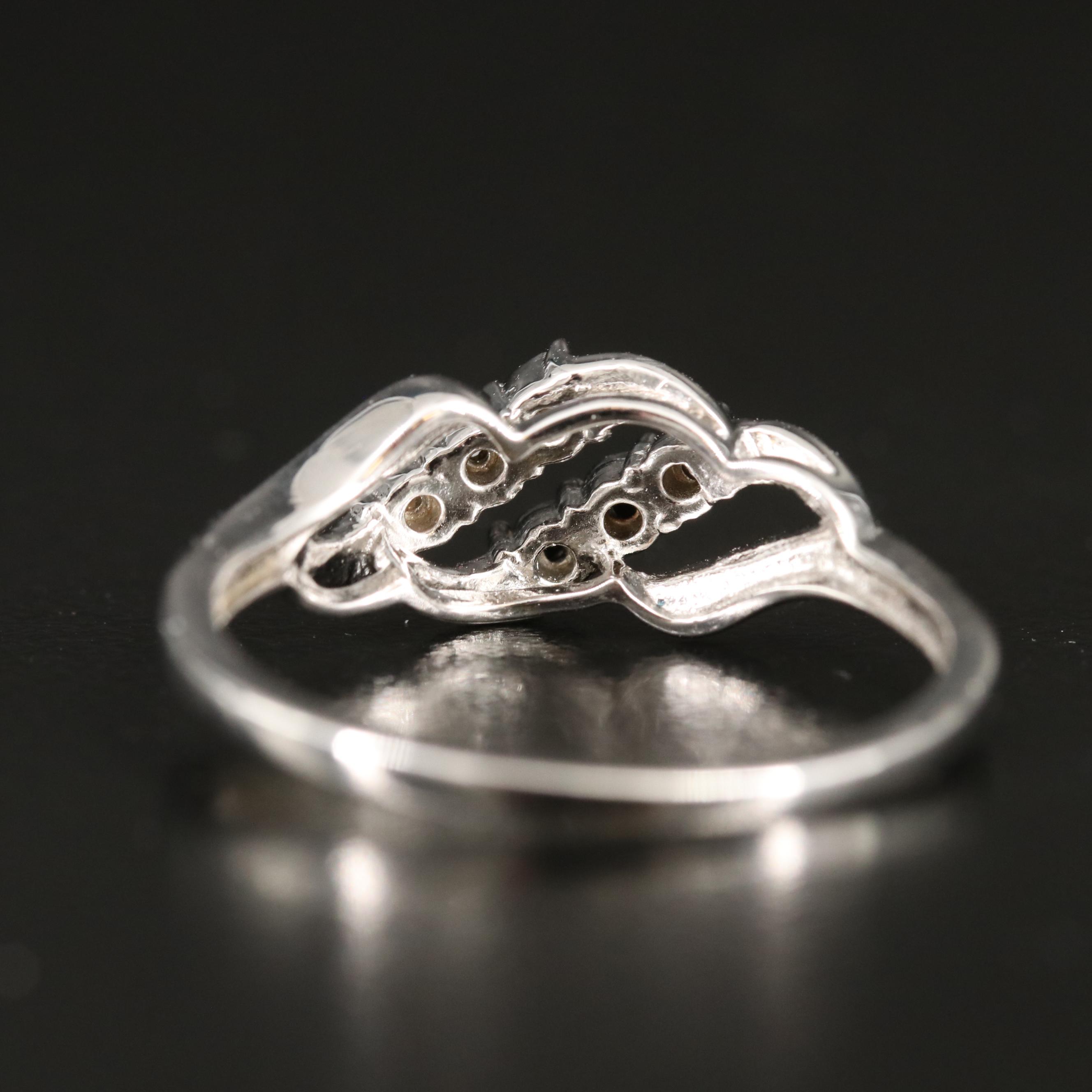 Sterling Diamond Wave Ring