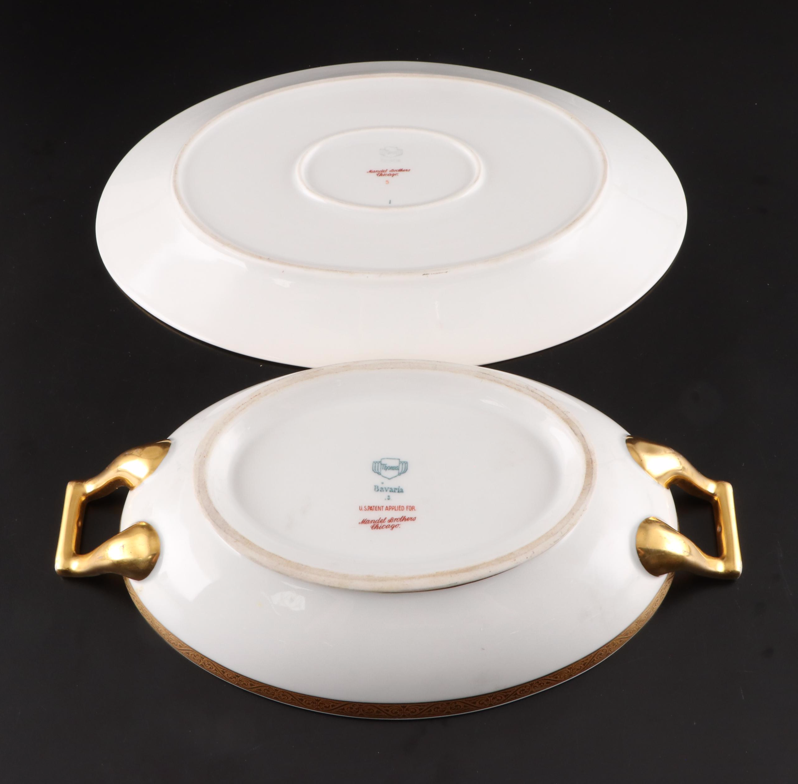 Thomas Bavarian Gilt Porcelain Dinnerware, Mid to Late 20th Century