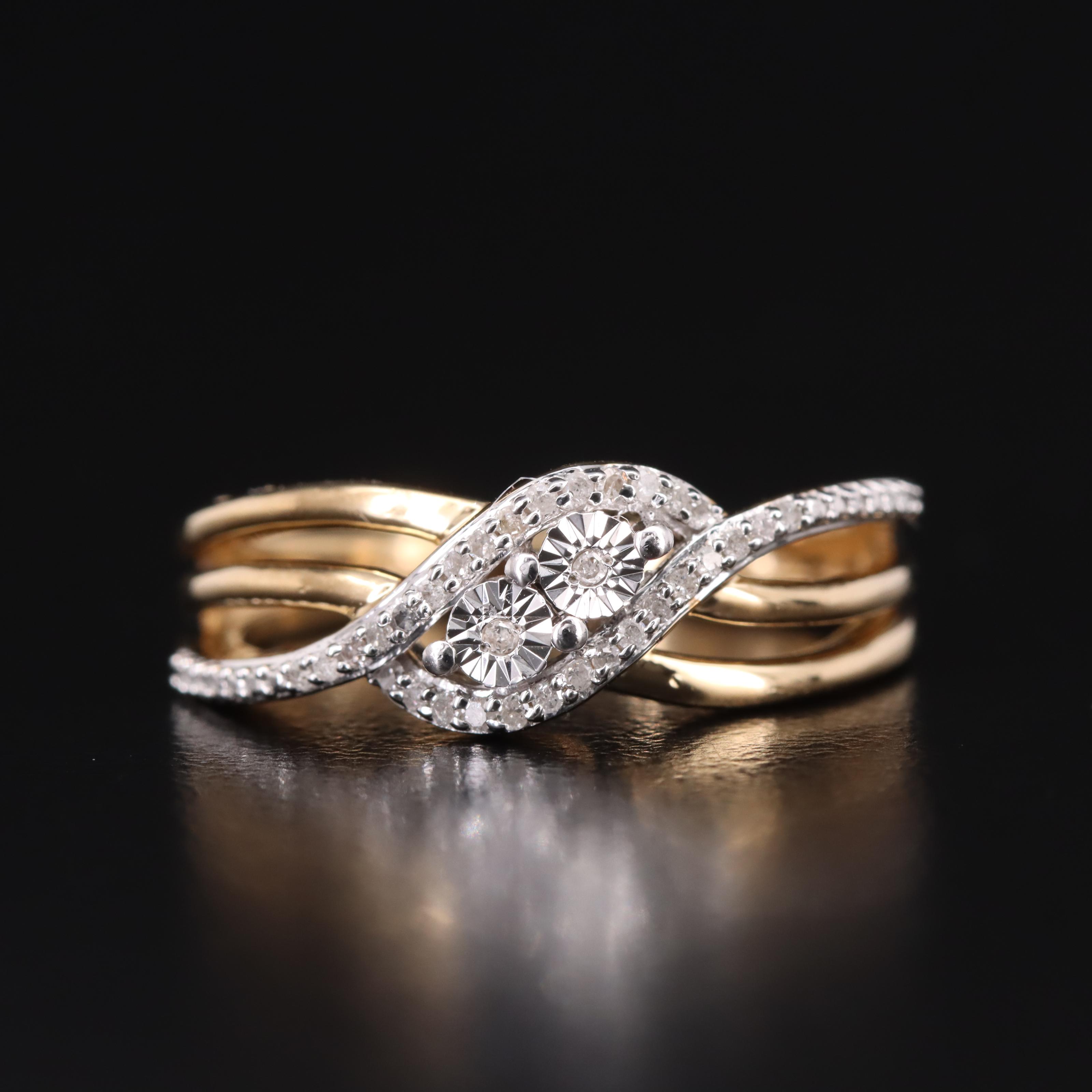 Sterling Silver Illusion Set Diamond Ring