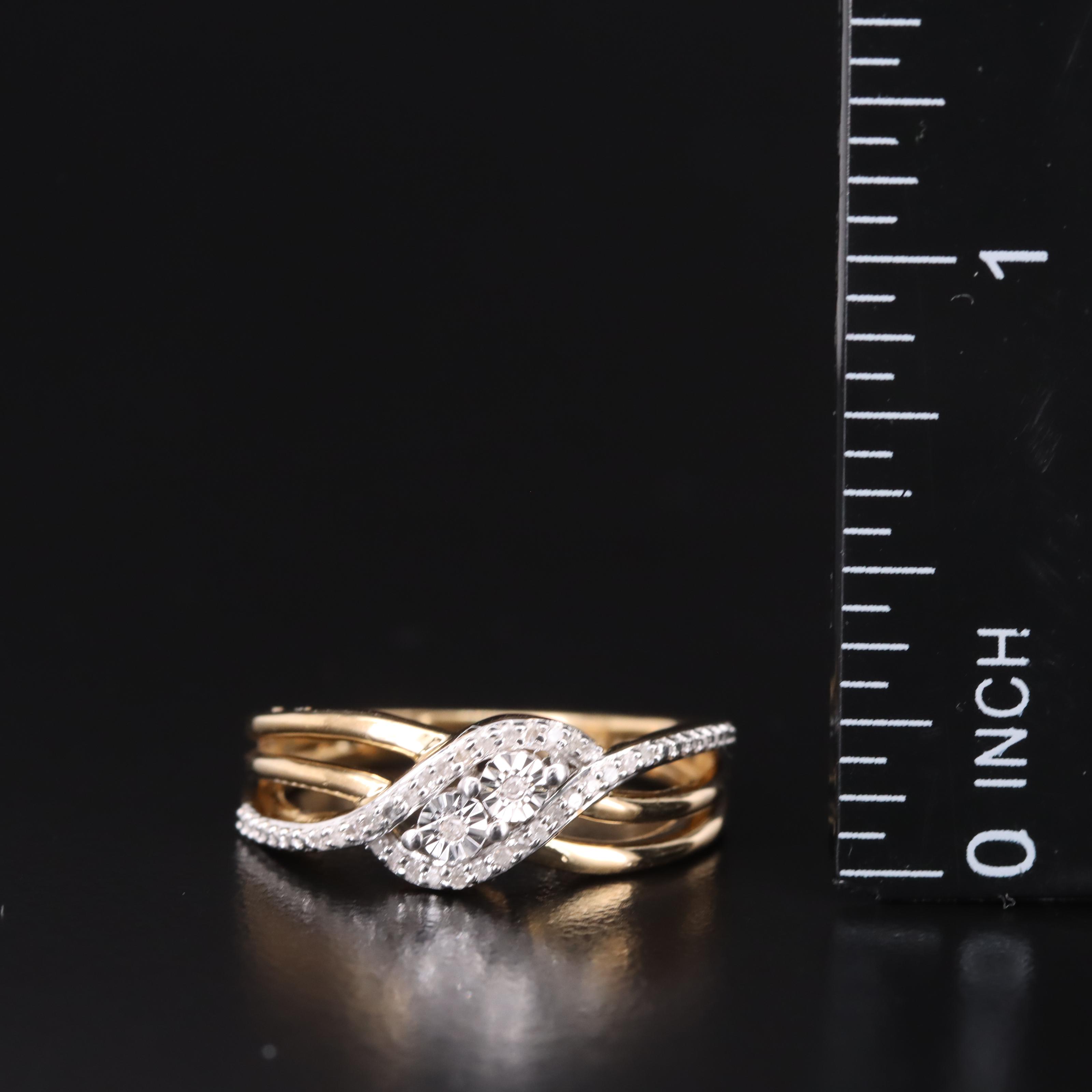 Sterling Silver Illusion Set Diamond Ring