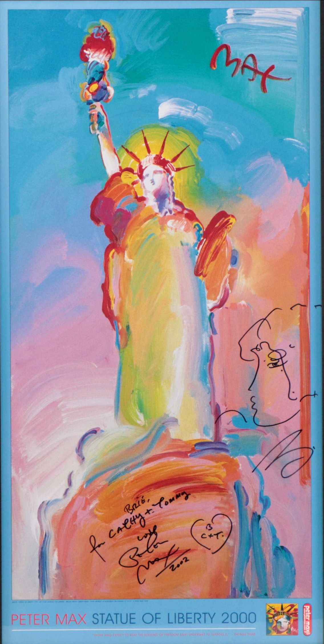 Peter Max Autographed Poster "Statue of Liberty," Circa 2000