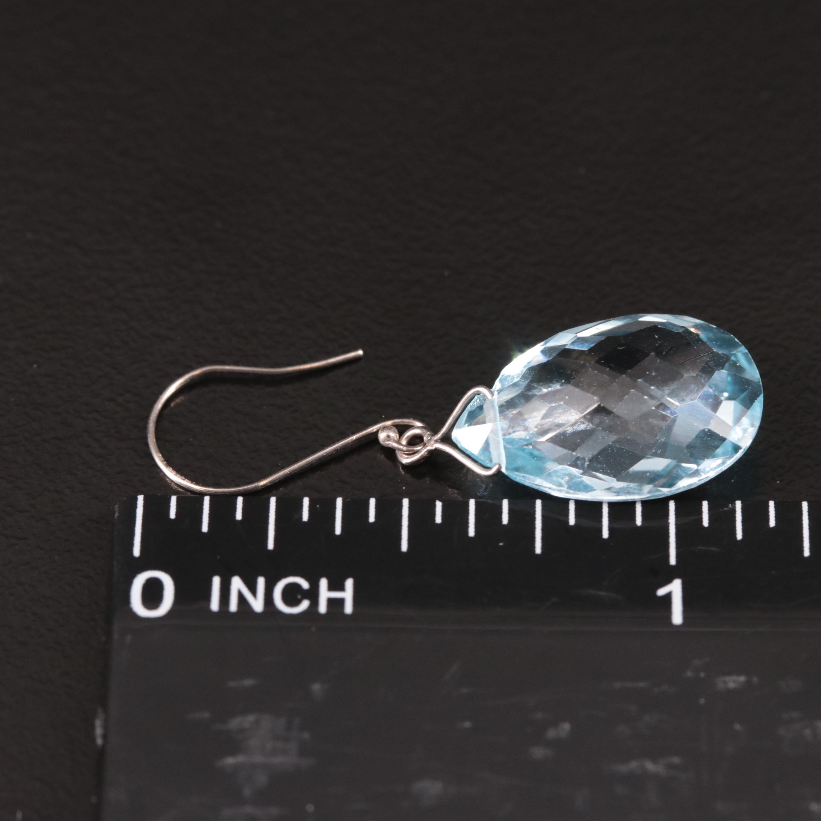 14K Blue Topaz Drop Earrings