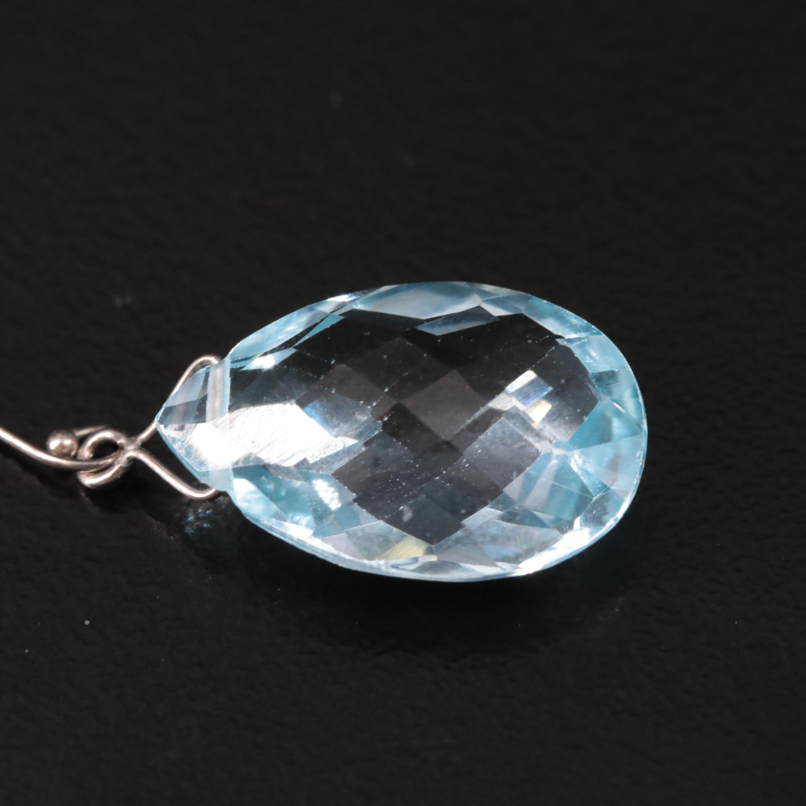 14K Blue Topaz Drop Earrings