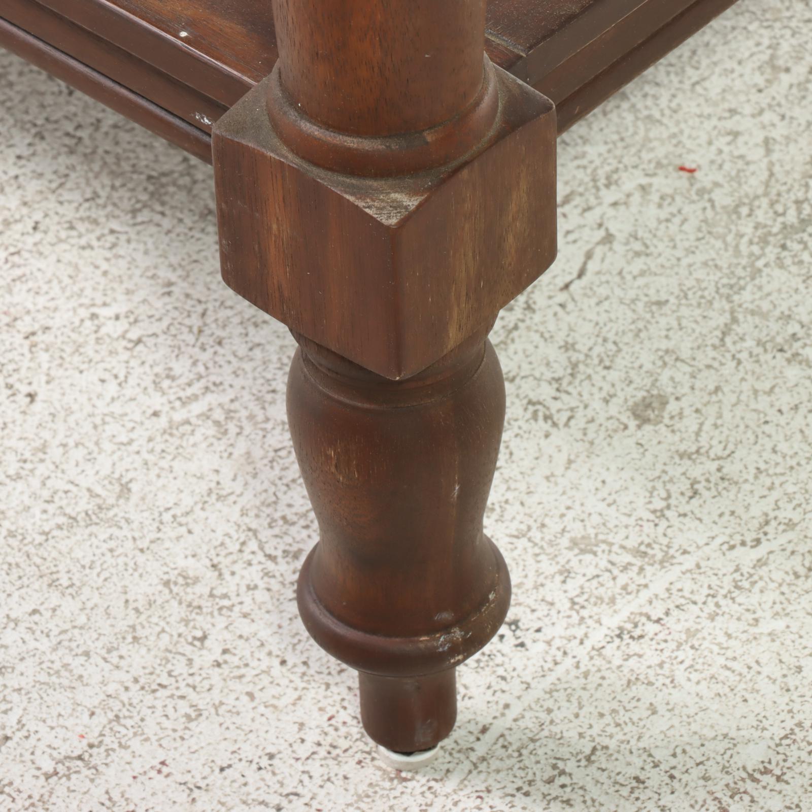 Pottery Barn Slatted Hardwood Two-Tier Console Table