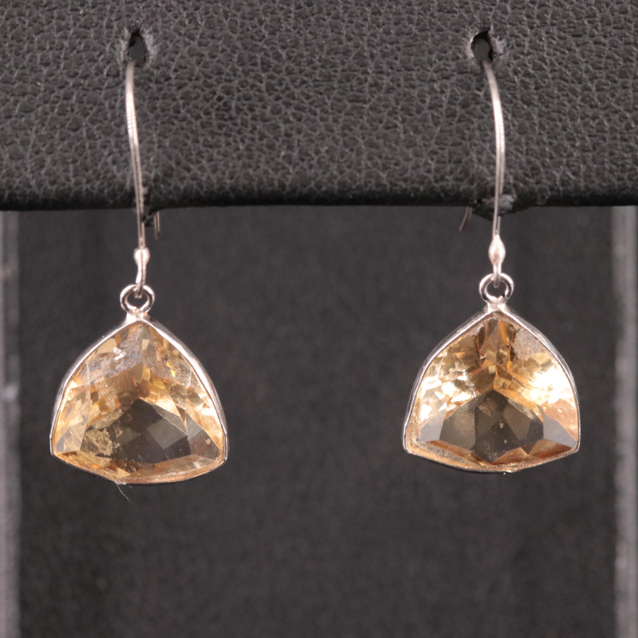 14K Citrine Drop Earrings