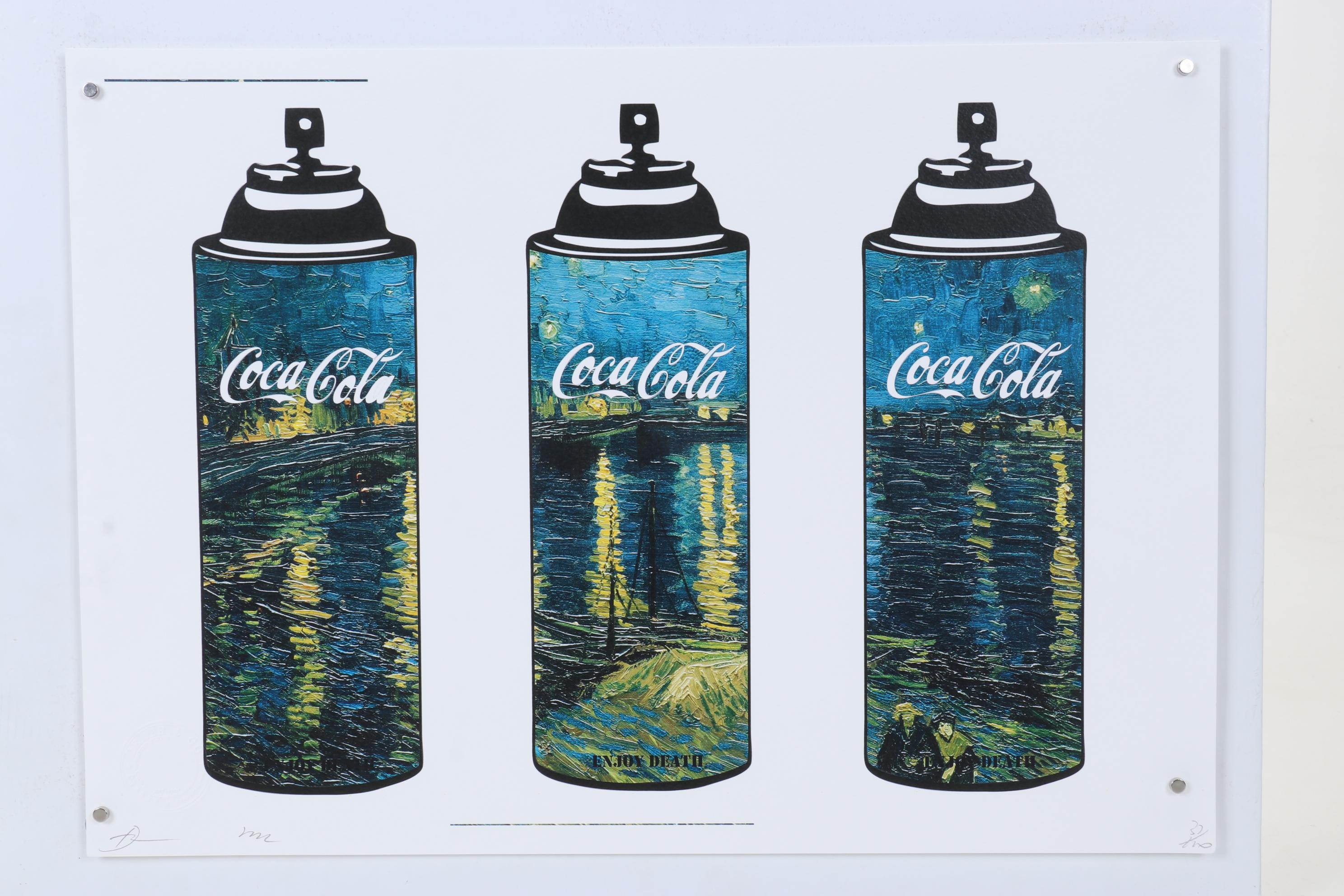 Death NYC Pop Art Graphic Print Coca-Cola Spray Cans and The Starry Night