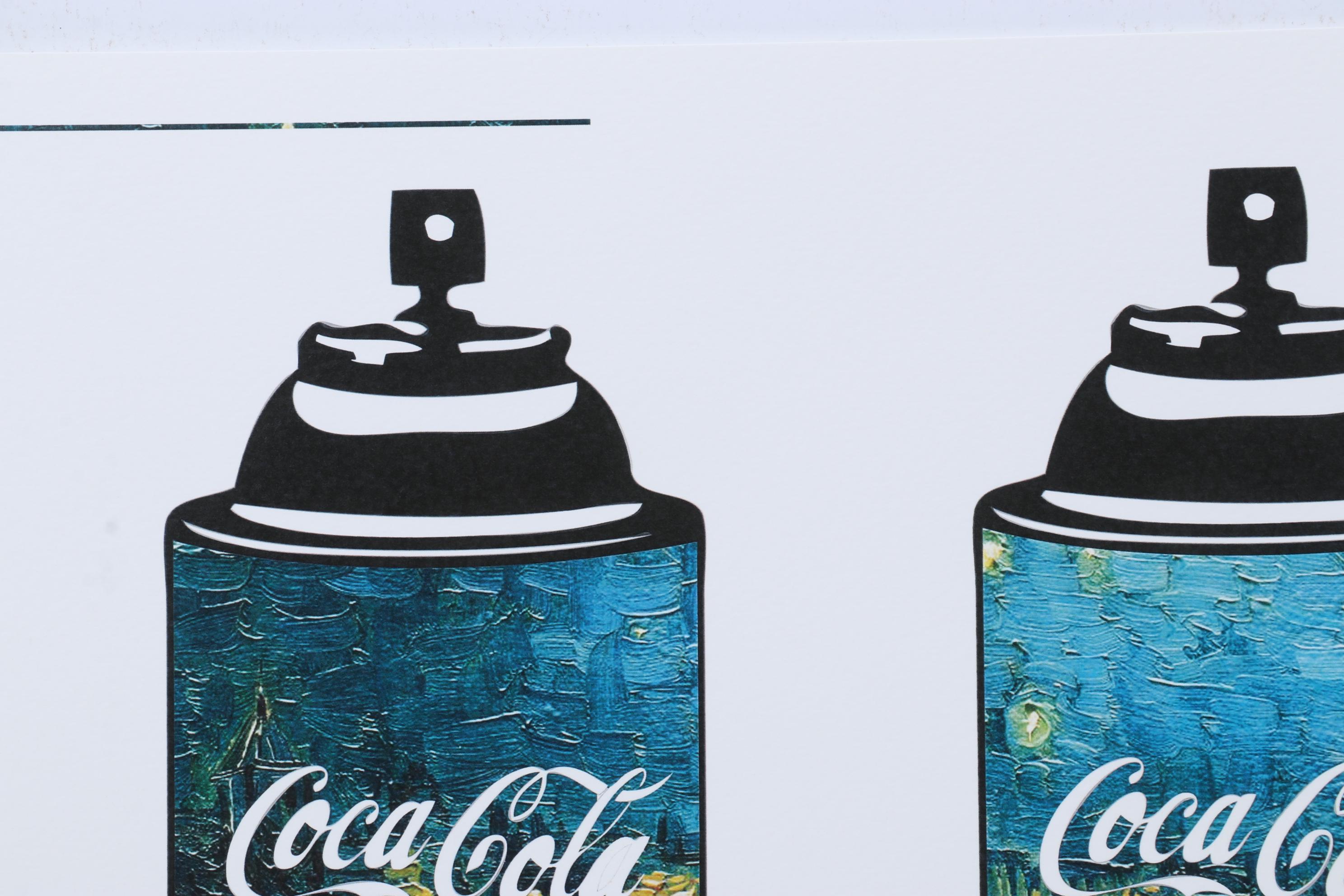 Death NYC Pop Art Graphic Print Coca-Cola Spray Cans and The Starry Night