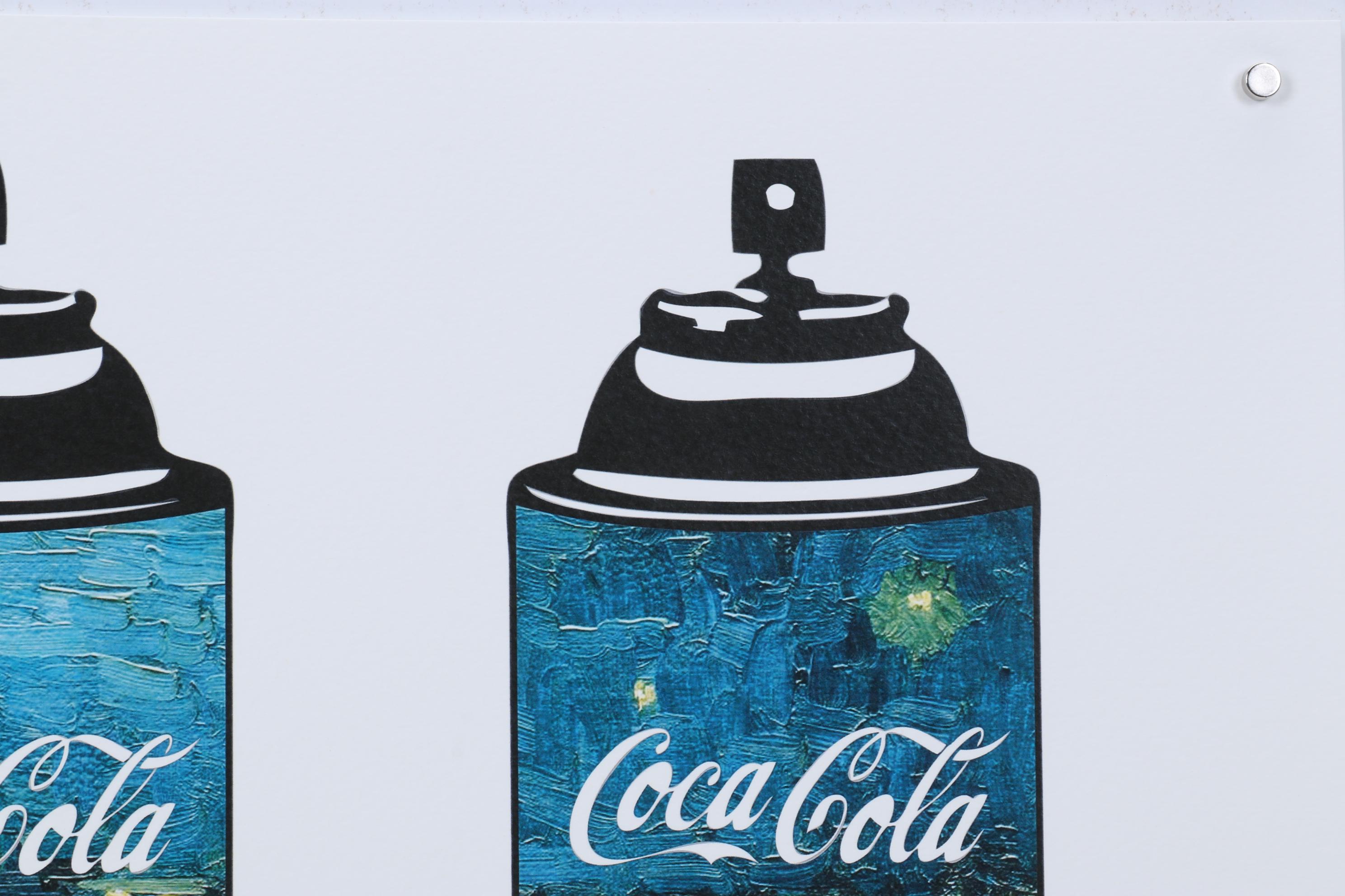 Death NYC Pop Art Graphic Print Coca-Cola Spray Cans and The Starry Night