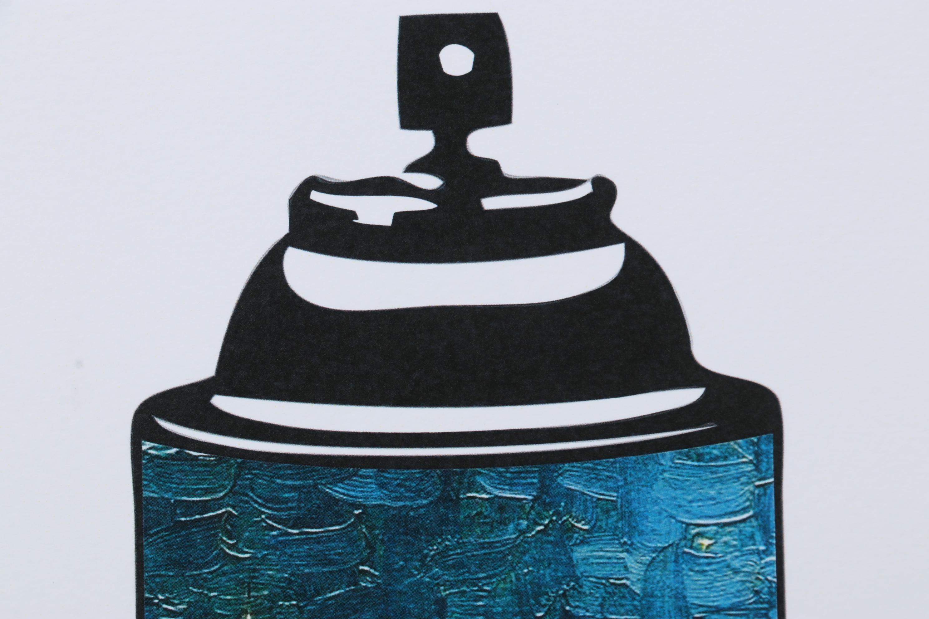 Death NYC Pop Art Graphic Print Coca-Cola Spray Cans and The Starry Night