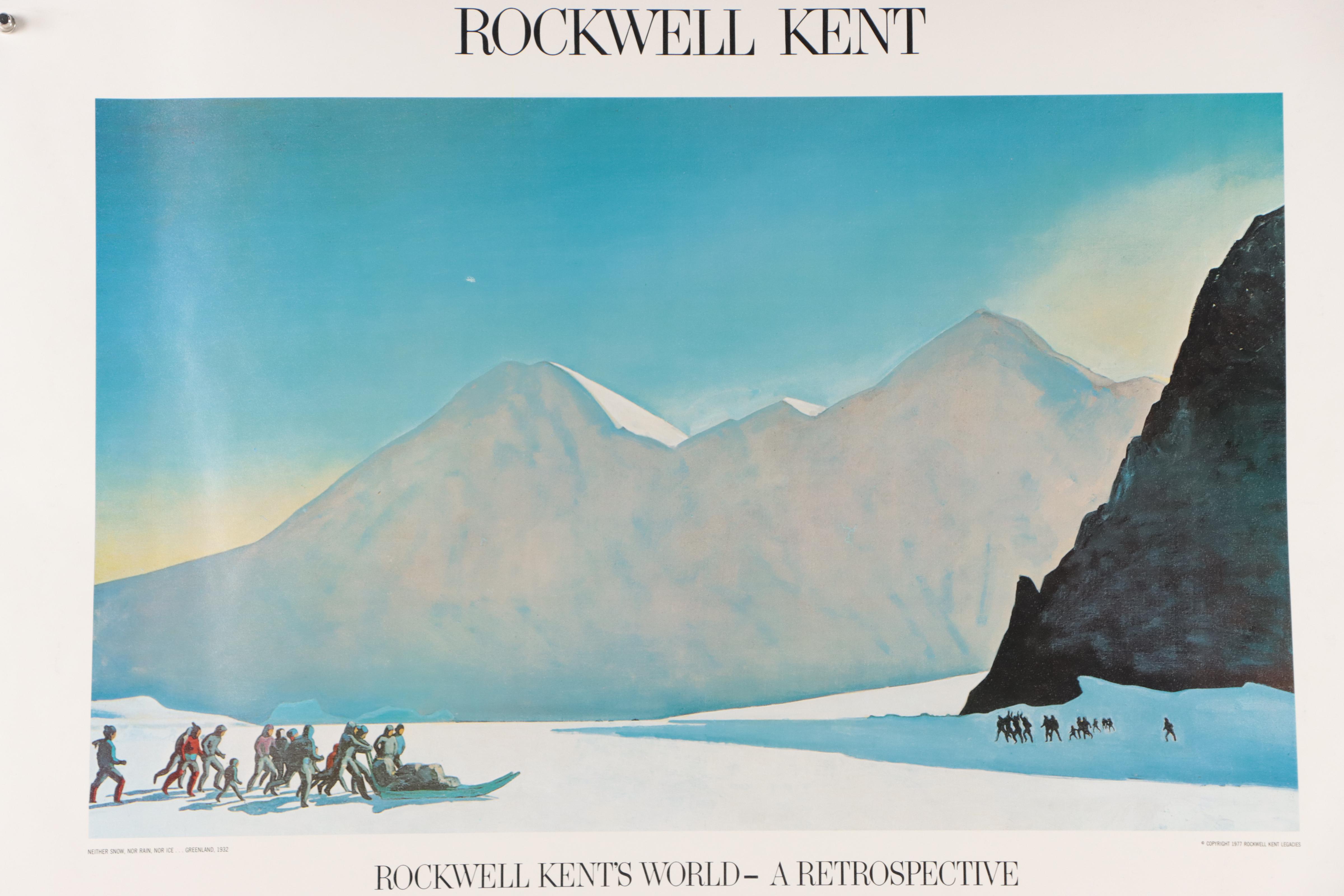 Offset Lithograph Poster "Rockwell Kent's World: A Retrospective," 1977