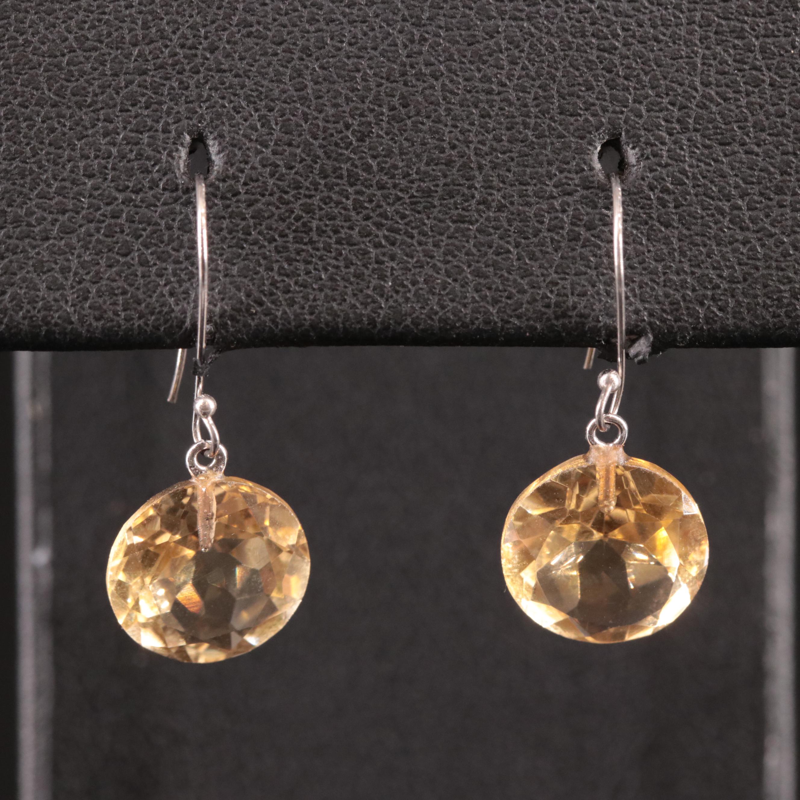 14K Citrine Drop Earrings