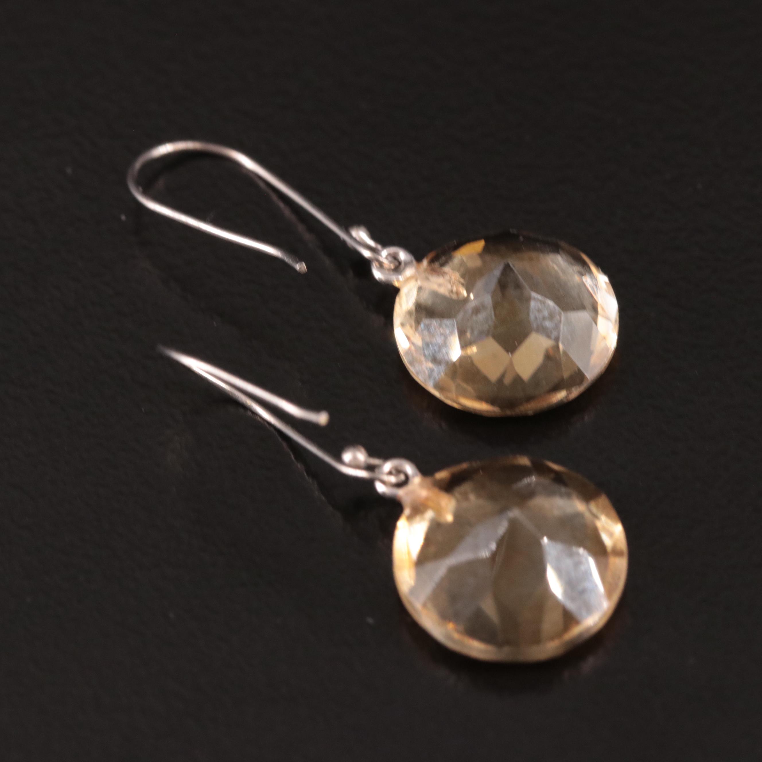 14K Citrine Drop Earrings