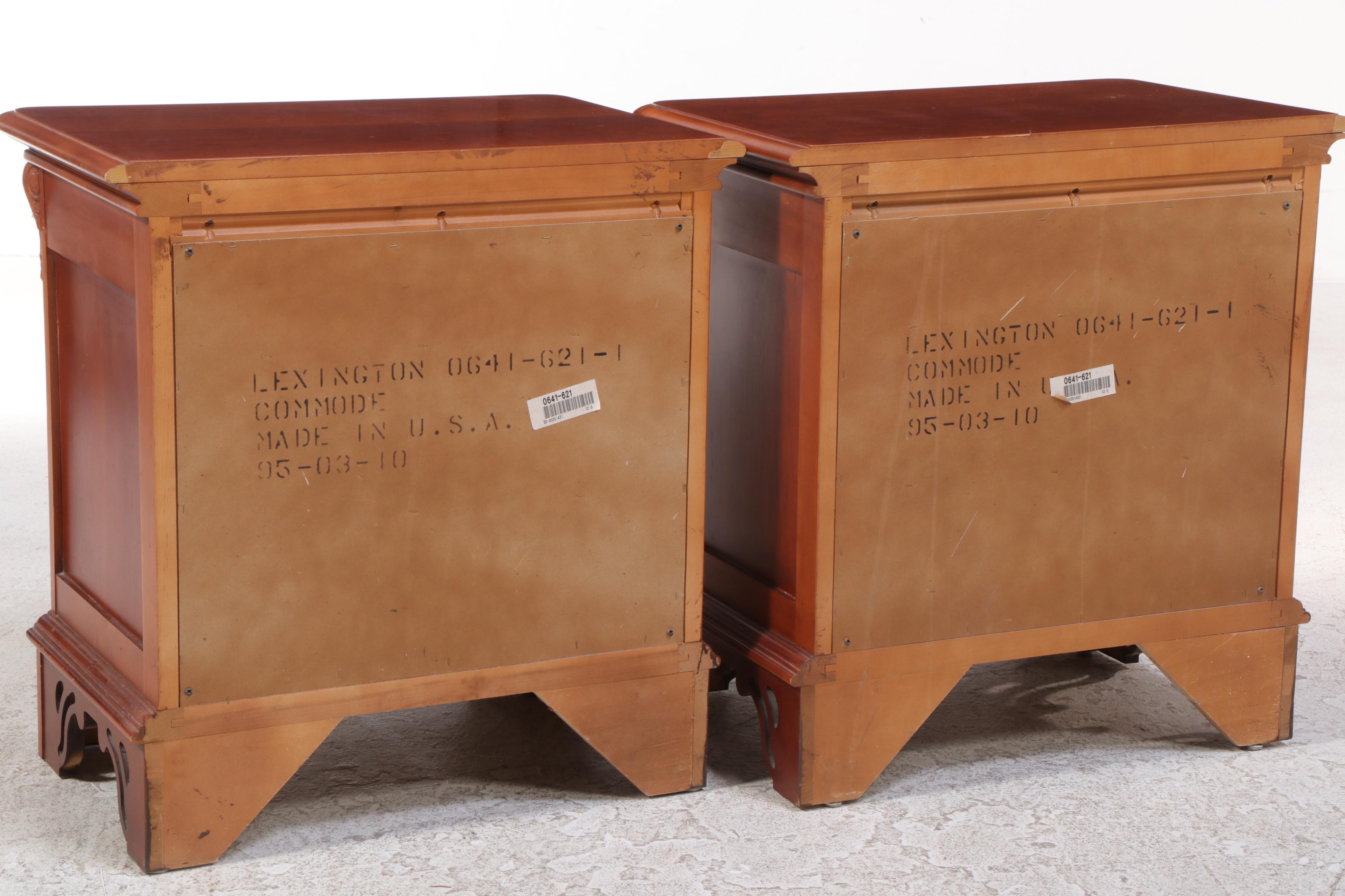 Pair of Lynn Hollyn for Lexington "At Home" Cherrywood and Maple Nightstands
