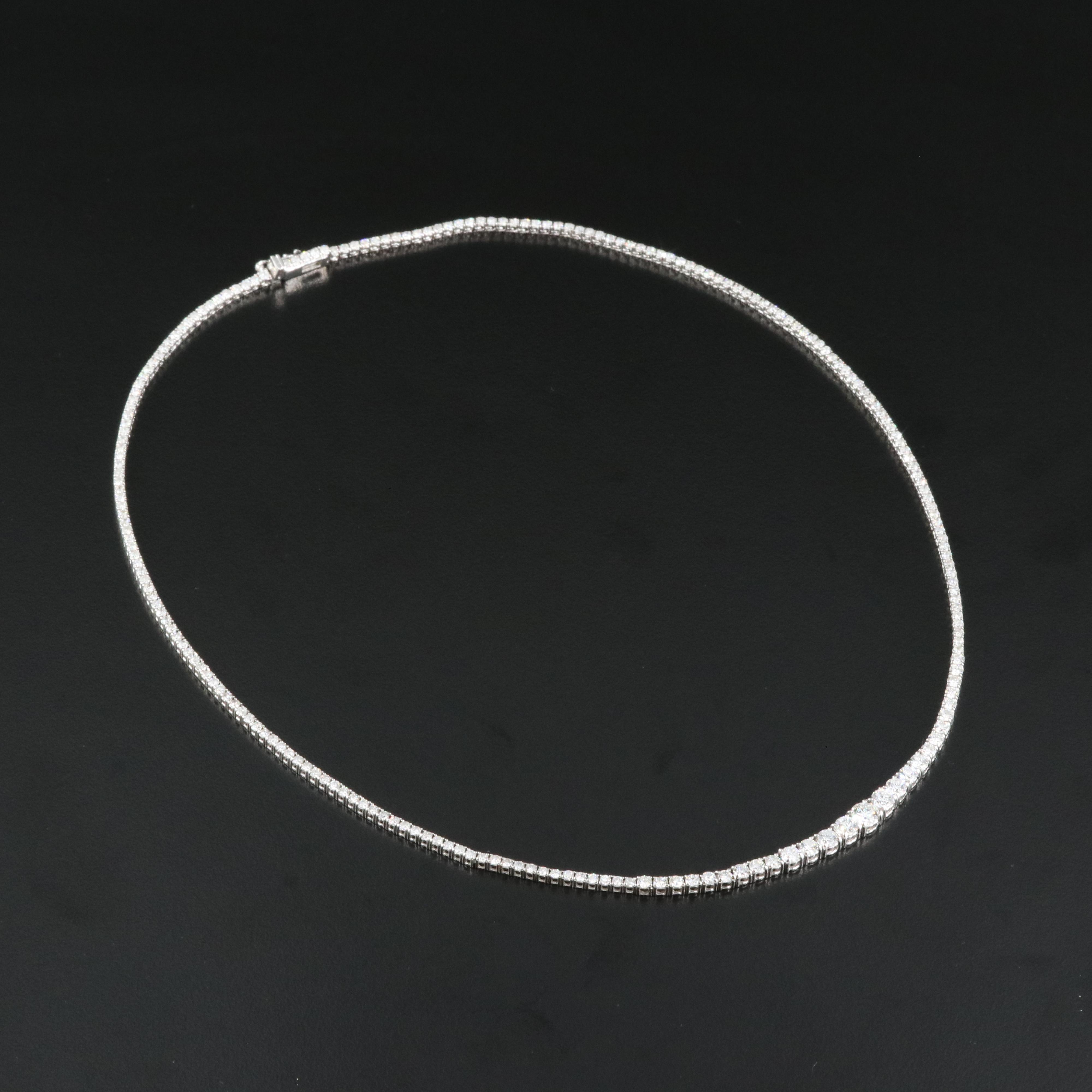 14K 5.25 CTW Diamond Graduated Rivière Necklace