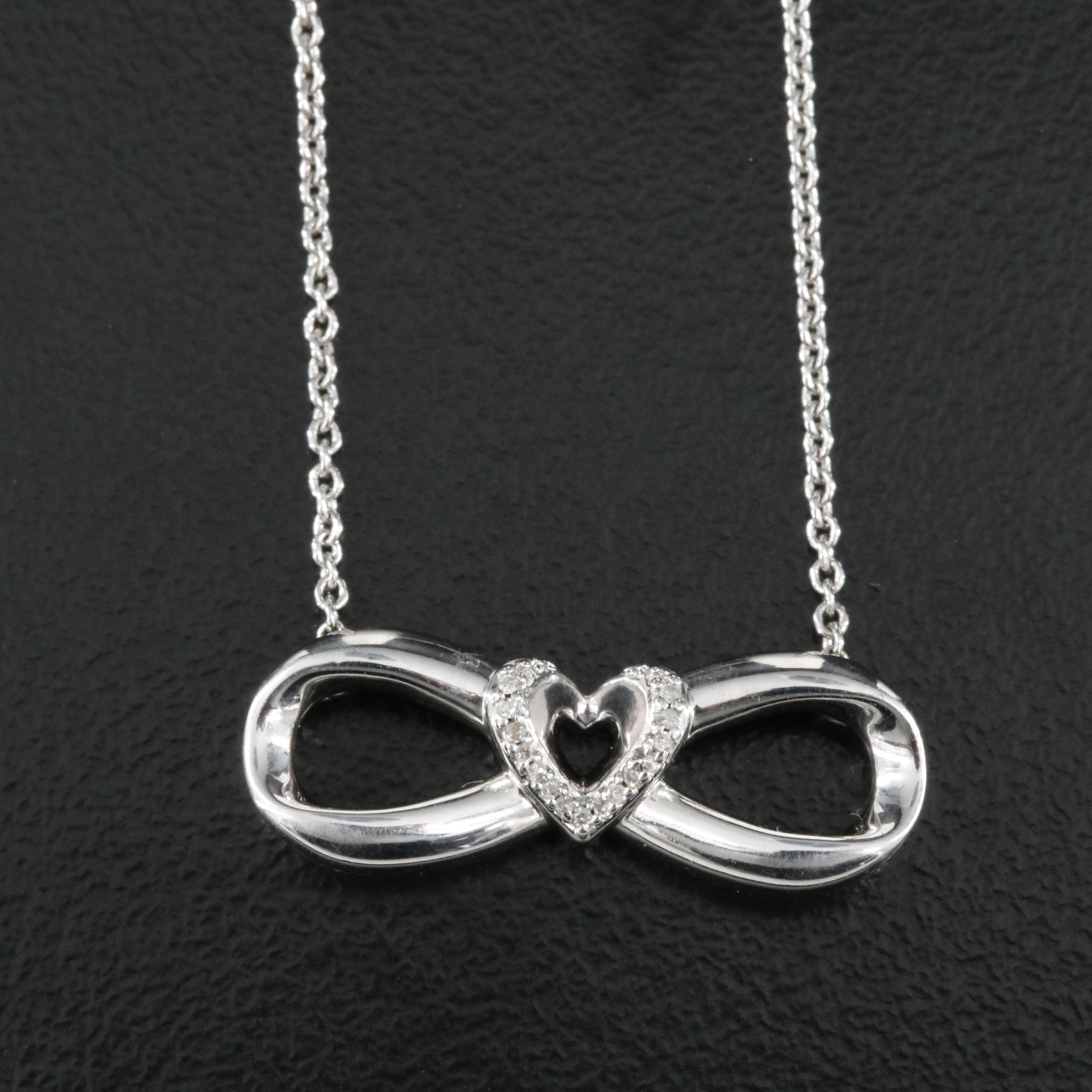 Hallmark Sterling Silver Diamond Infinity Necklace