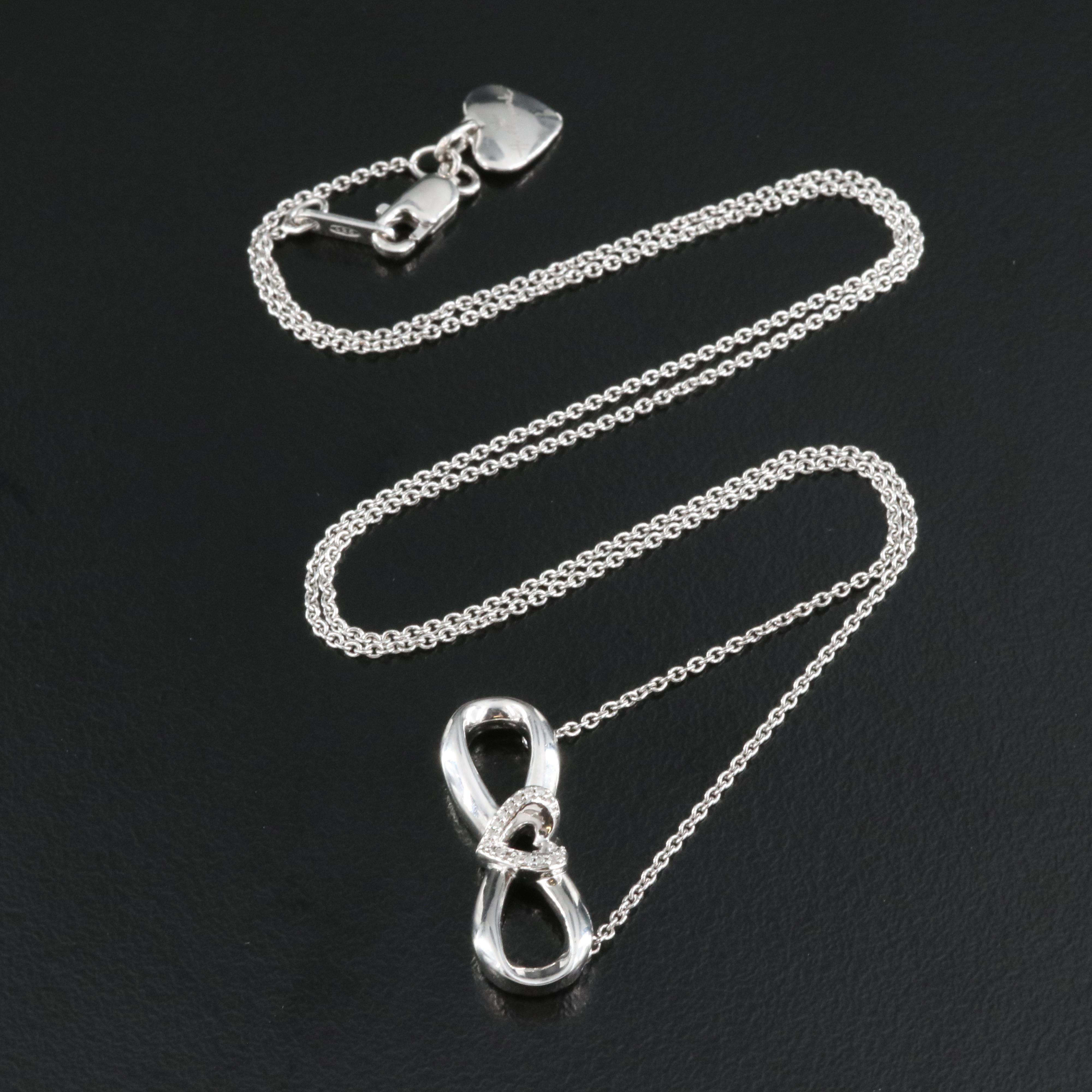 Hallmark Sterling Silver Diamond Infinity Necklace