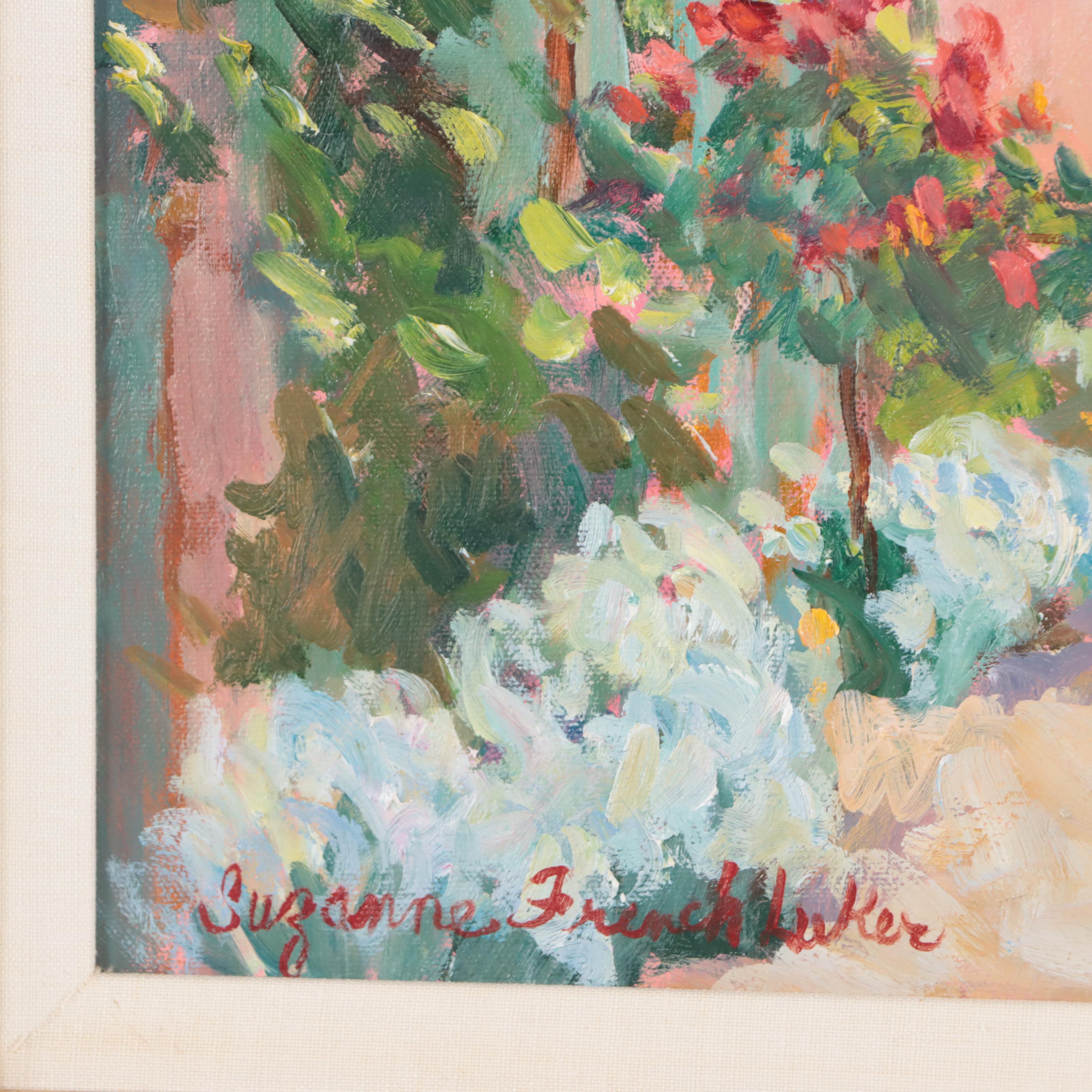 Suzanne French Luker Oil Painting of Garden Scene "Casa Conti"