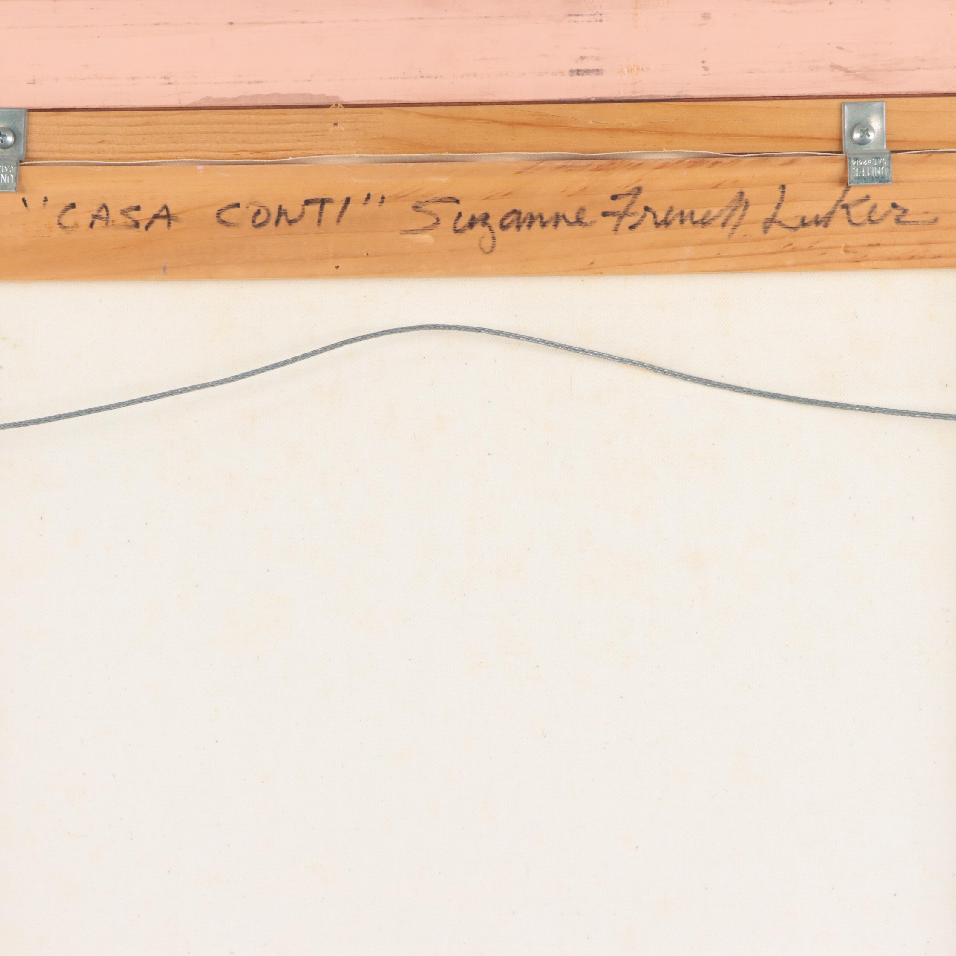 Suzanne French Luker Oil Painting of Garden Scene "Casa Conti"