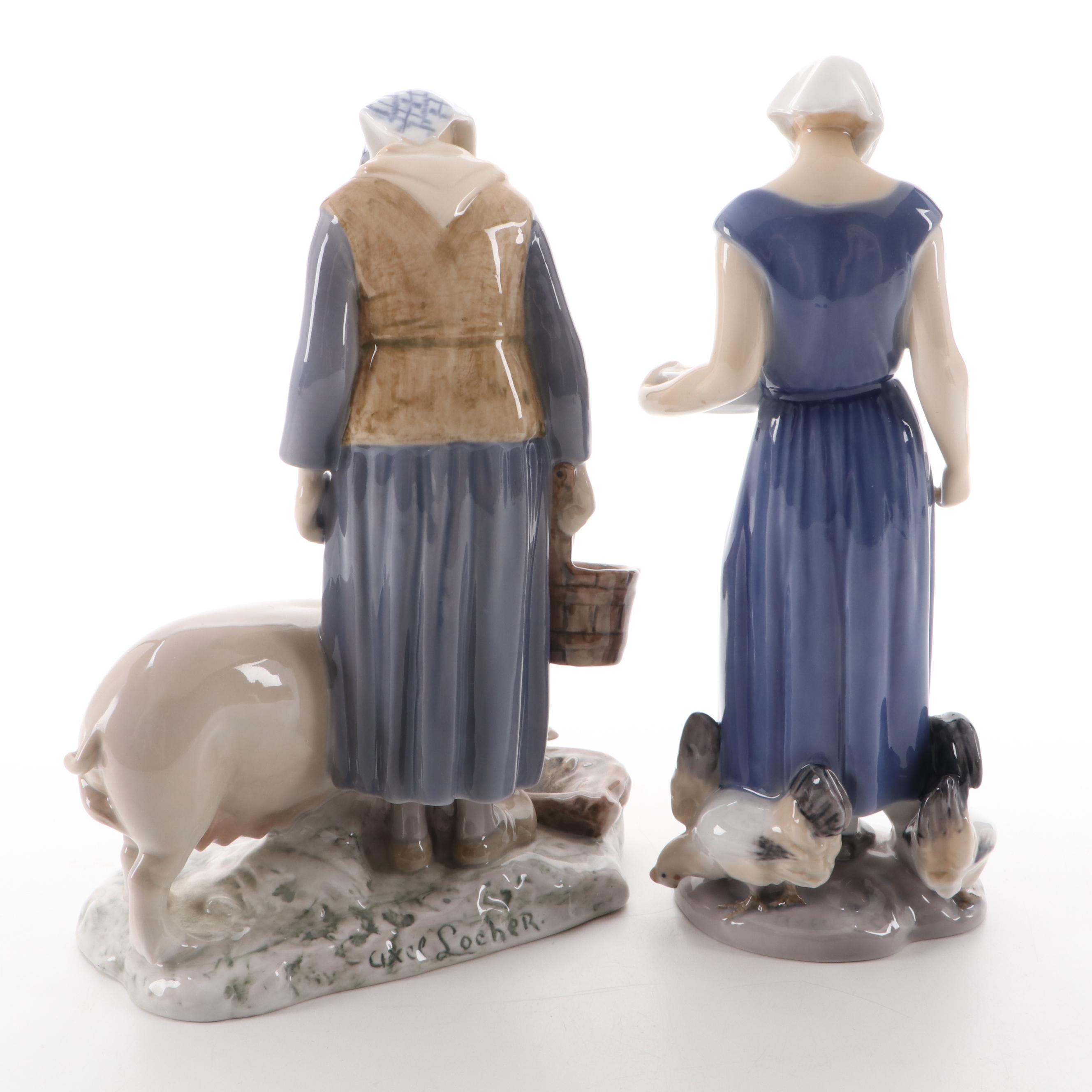 Bing & Grøndahl Porcelain Figurines Designed by Axel Locher, Early/Mid-20th C.